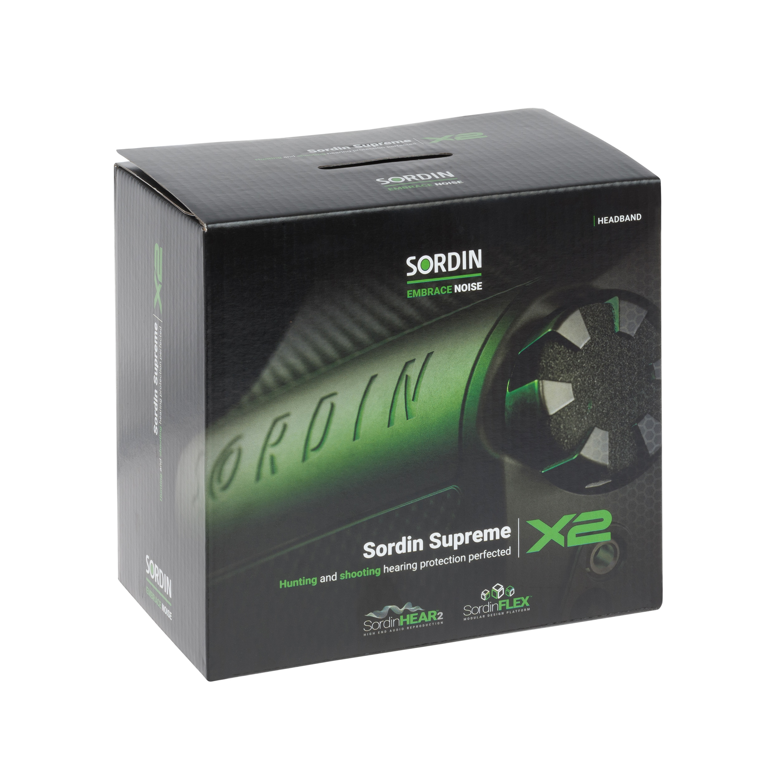 Sordin - Supreme X2 Memoryfoam Headband - Aktiver Gehörschutz - Black