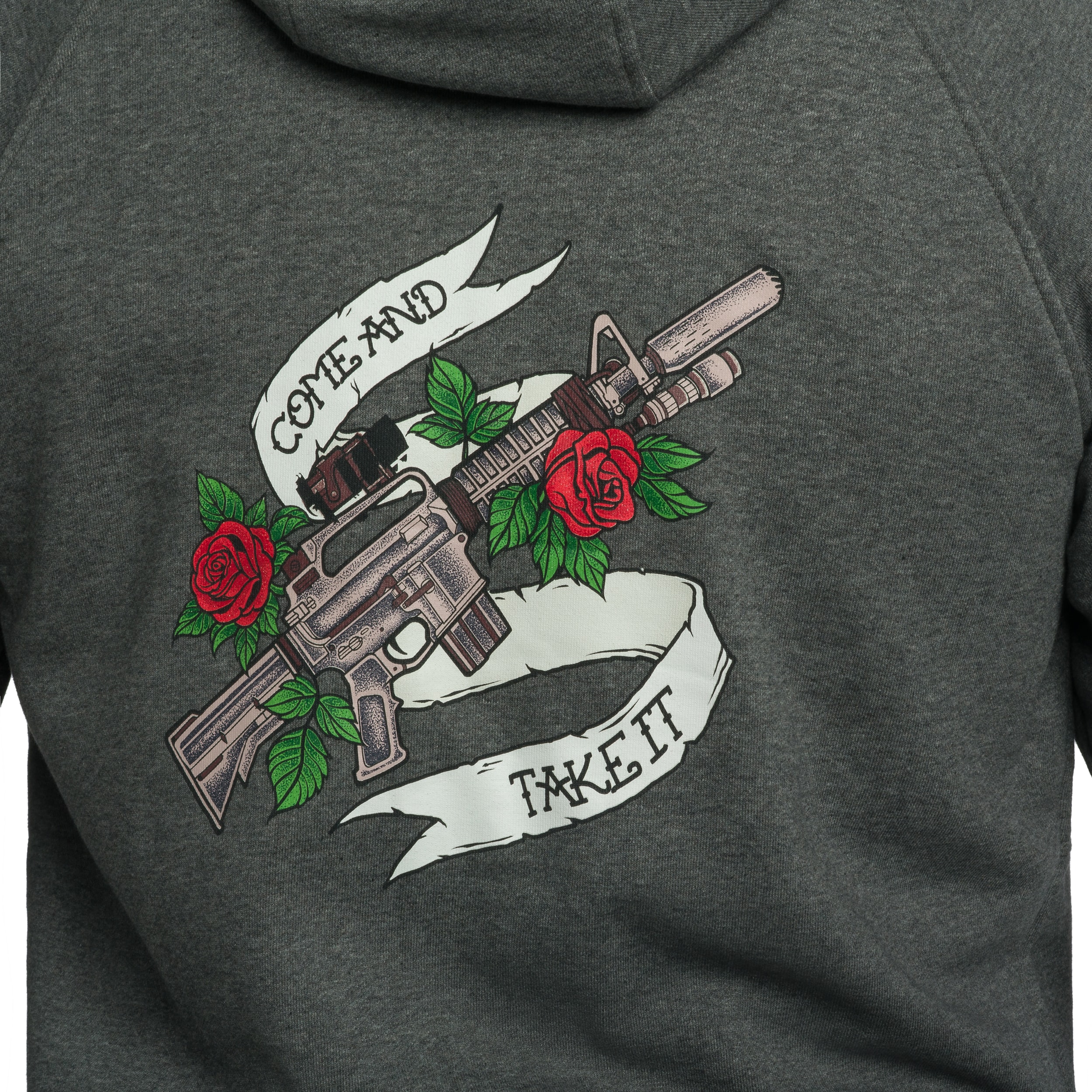 Helikon-Tex - Full-Zip Come And Take It Hoodie Sweatshirt - Mid Grey Melange