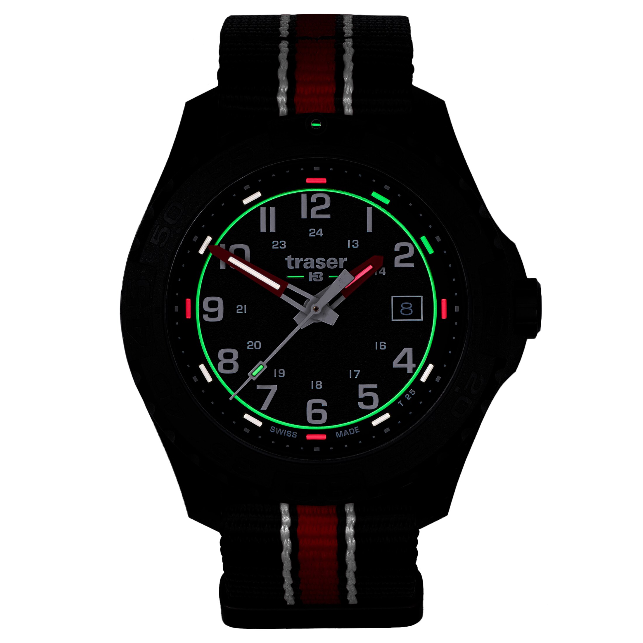 Traser P96 Outdoor Pioneer TS Armbanduhr - Black/Red