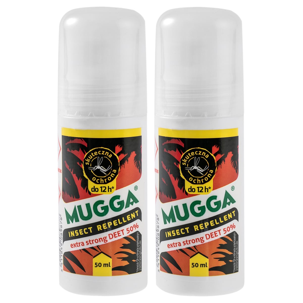 Mugga - Extra Strong Insektenschutz-Roller 50% DEET, 50 ml - 2 Stk.