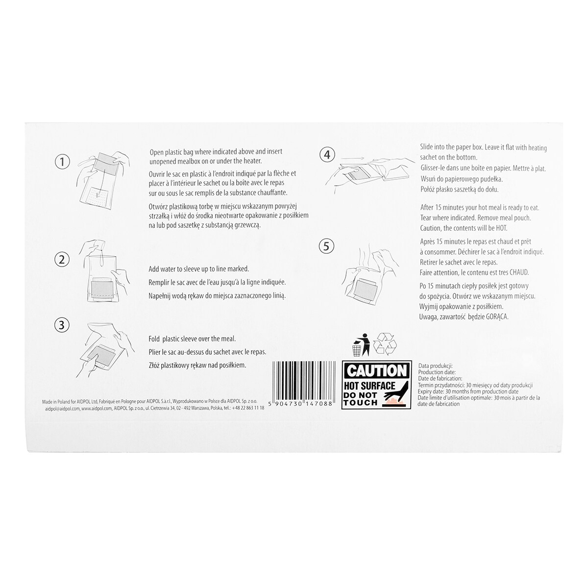 Aidpol - Speedy Hot Single Flammenloser Mahlzeitenwärmer - 3 Stk.