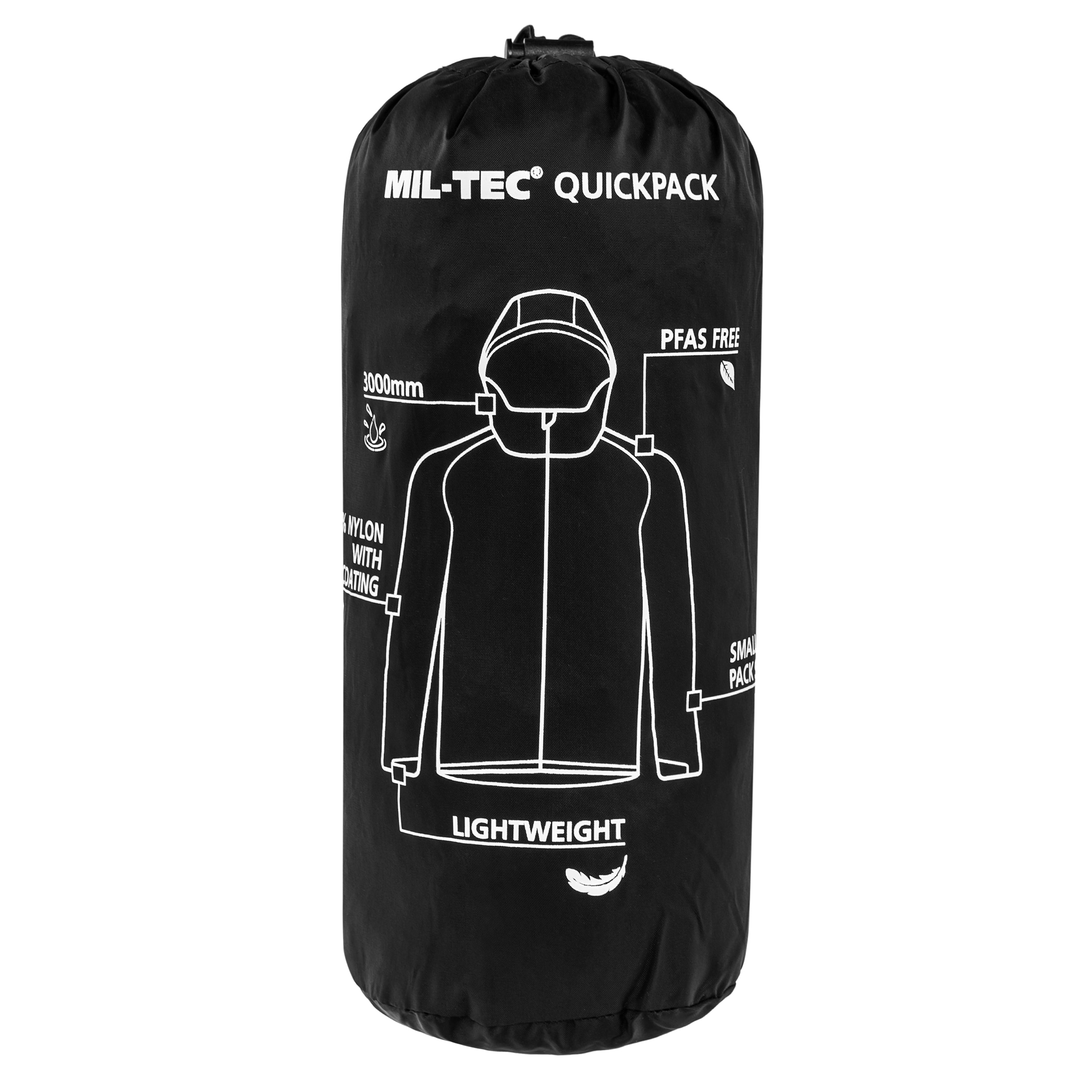 Mil-Tec - Wet Weather Jacket Quickpack Jacke - Black
