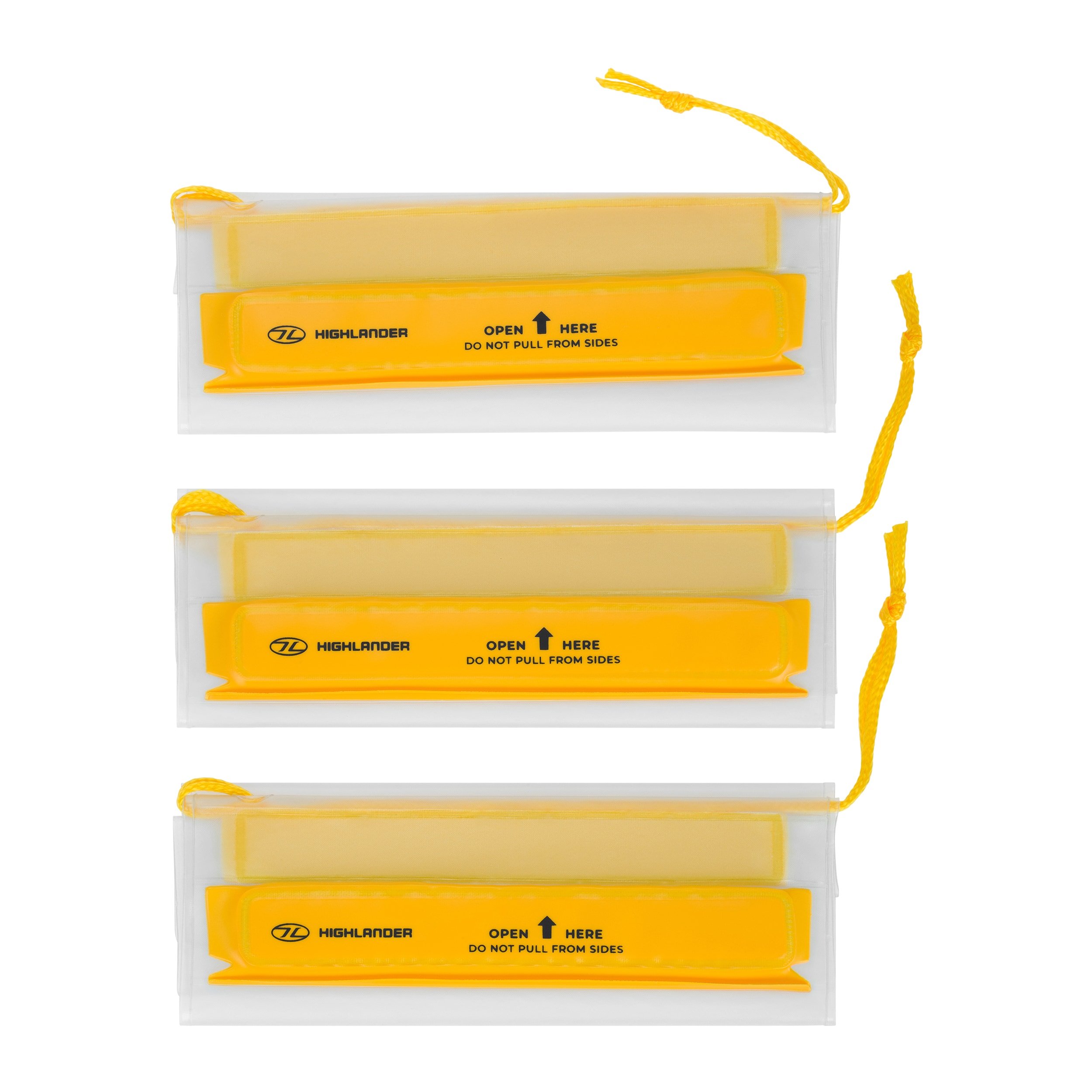 Highlander - Outdoor PVC Pouch Medium Yellow - Wasserdichte Hülle - 3 Stk.