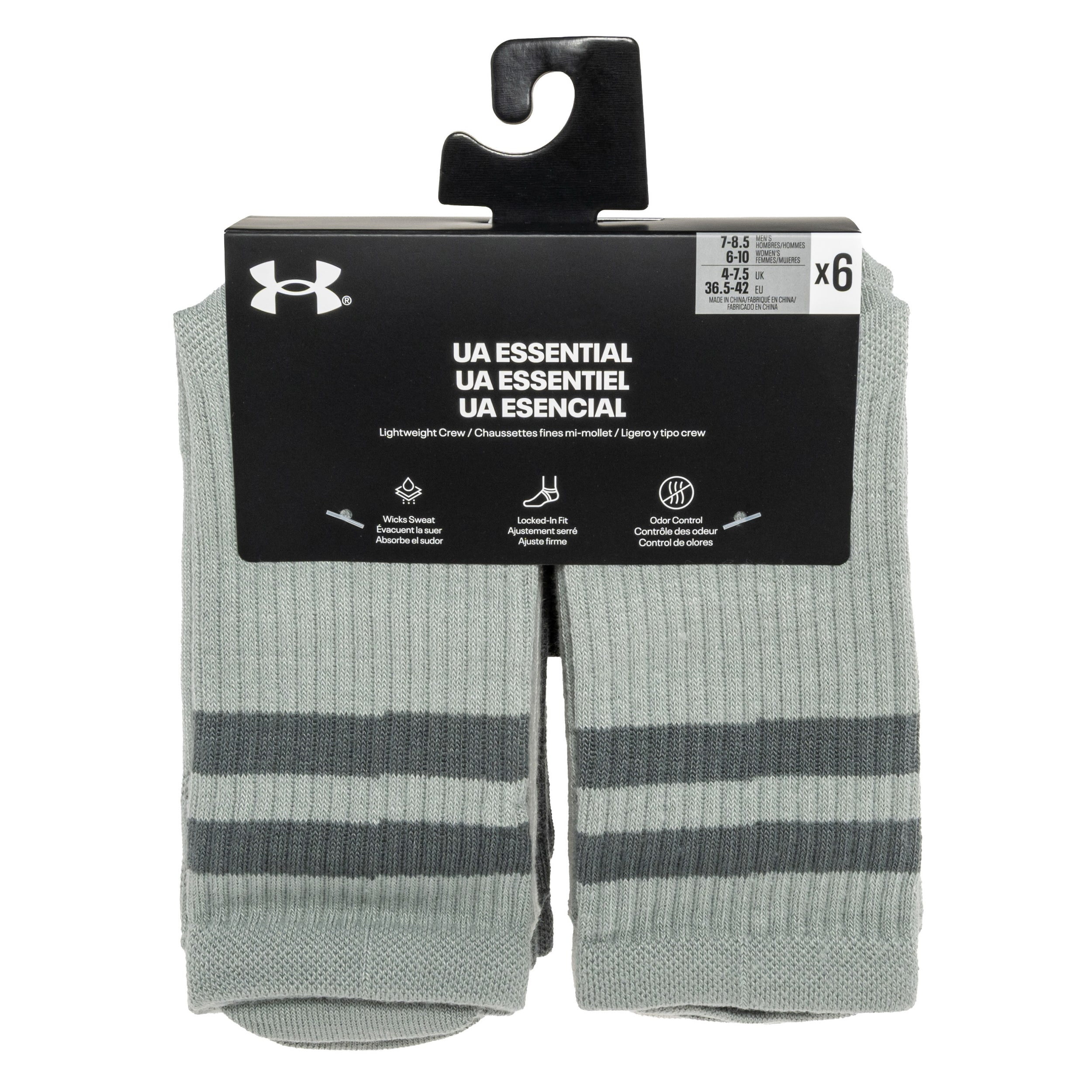 Under Armour - Essential Crew Titanium / Clay Green Socken - 6 Paar