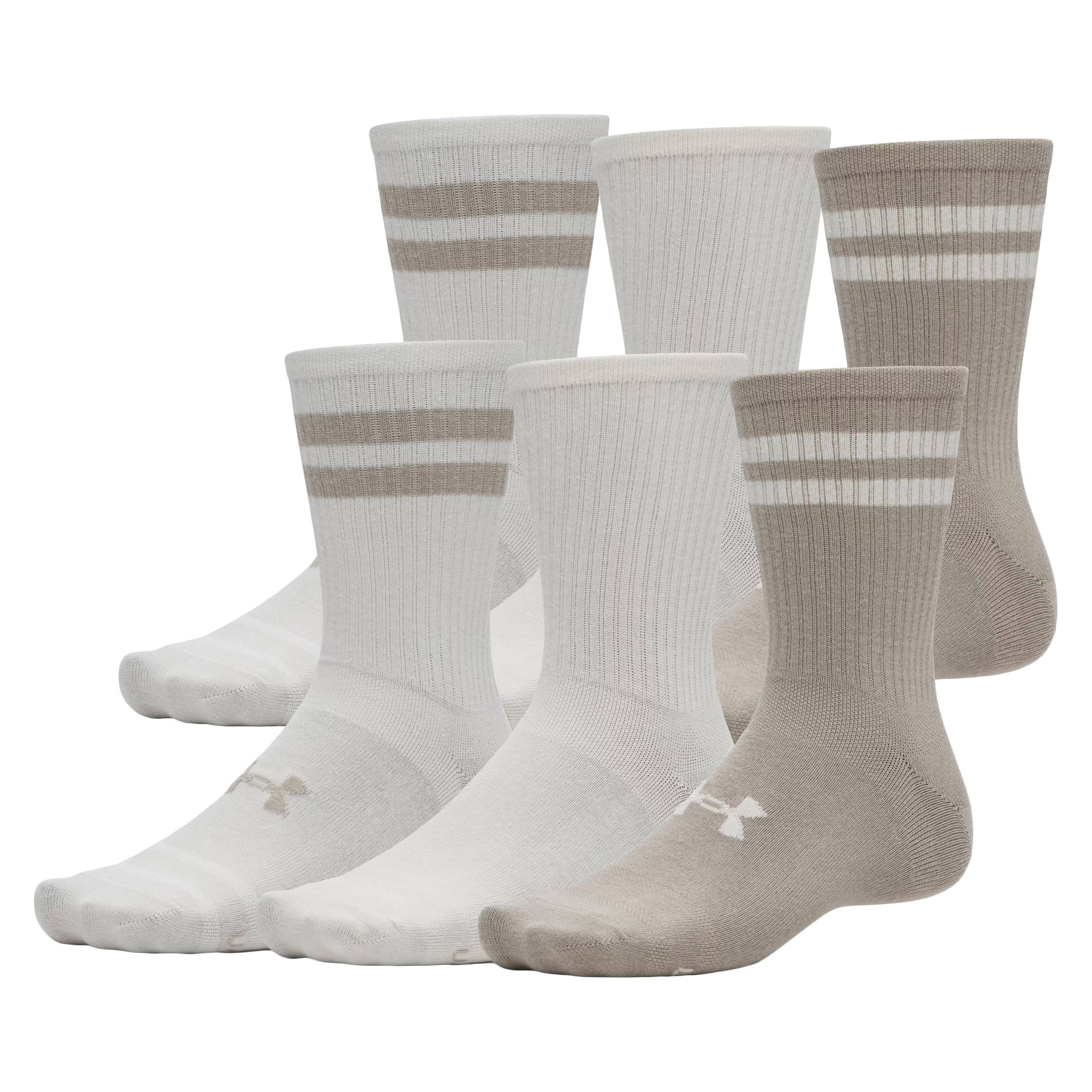 Under Armour - Essential Crew Timberwolf Taupe / Stone Socken - 6 Paar
