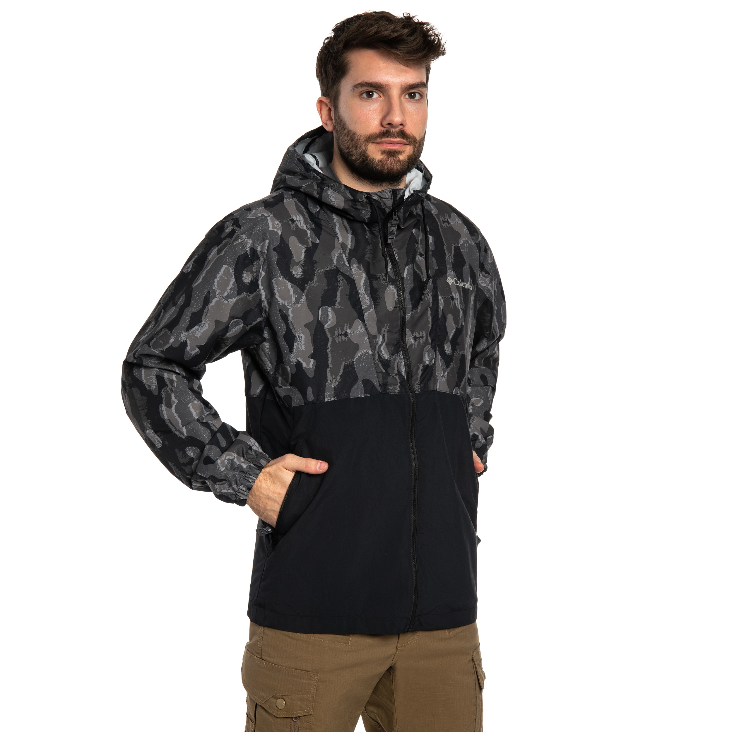 Columbia - Spire Valley Novelty Windbreaker Jacke - Black Treebark/Black