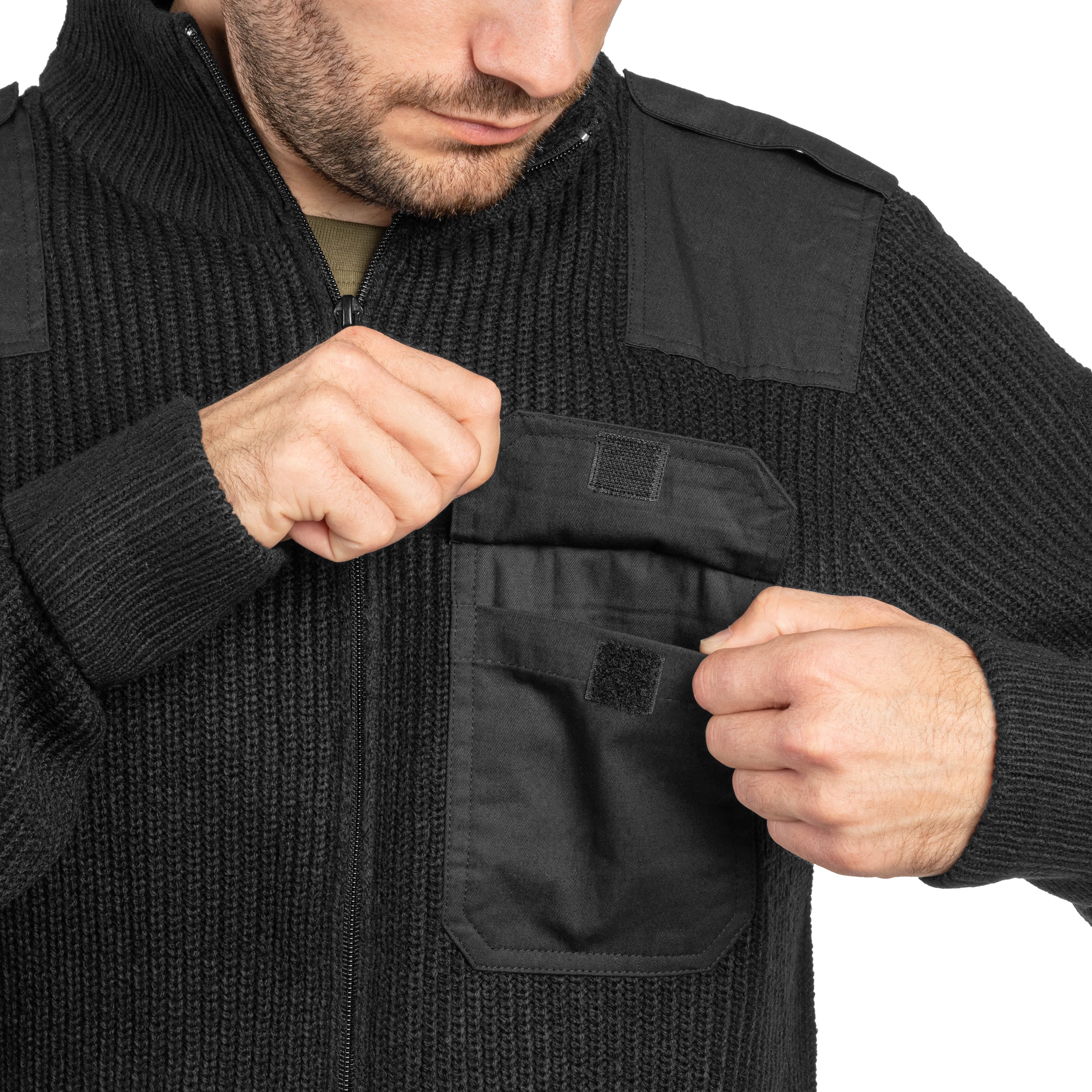 Brandit - BW Cardigan Pullover - Black