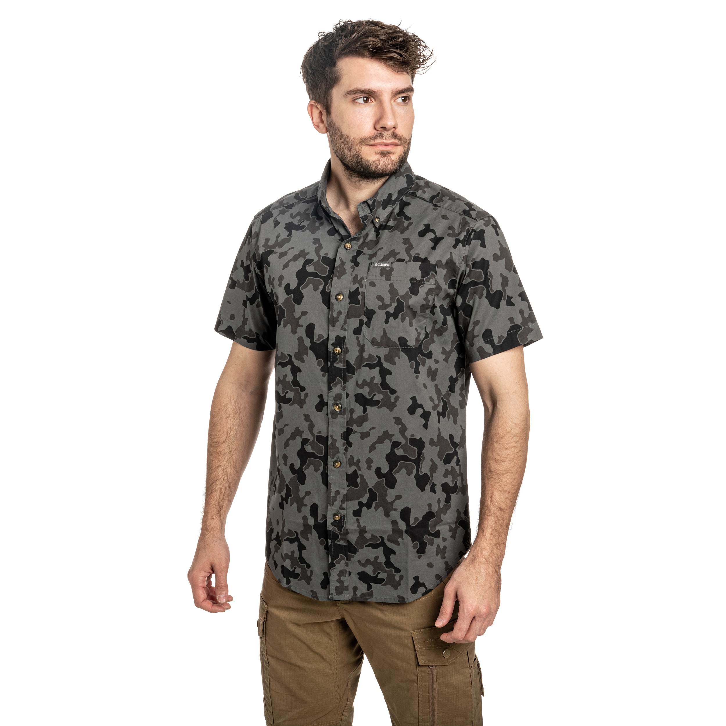Columbia - Rapid Rivers Printed Short Sleeve - Kurzarmhemd - Charcoal/Midrange Camo