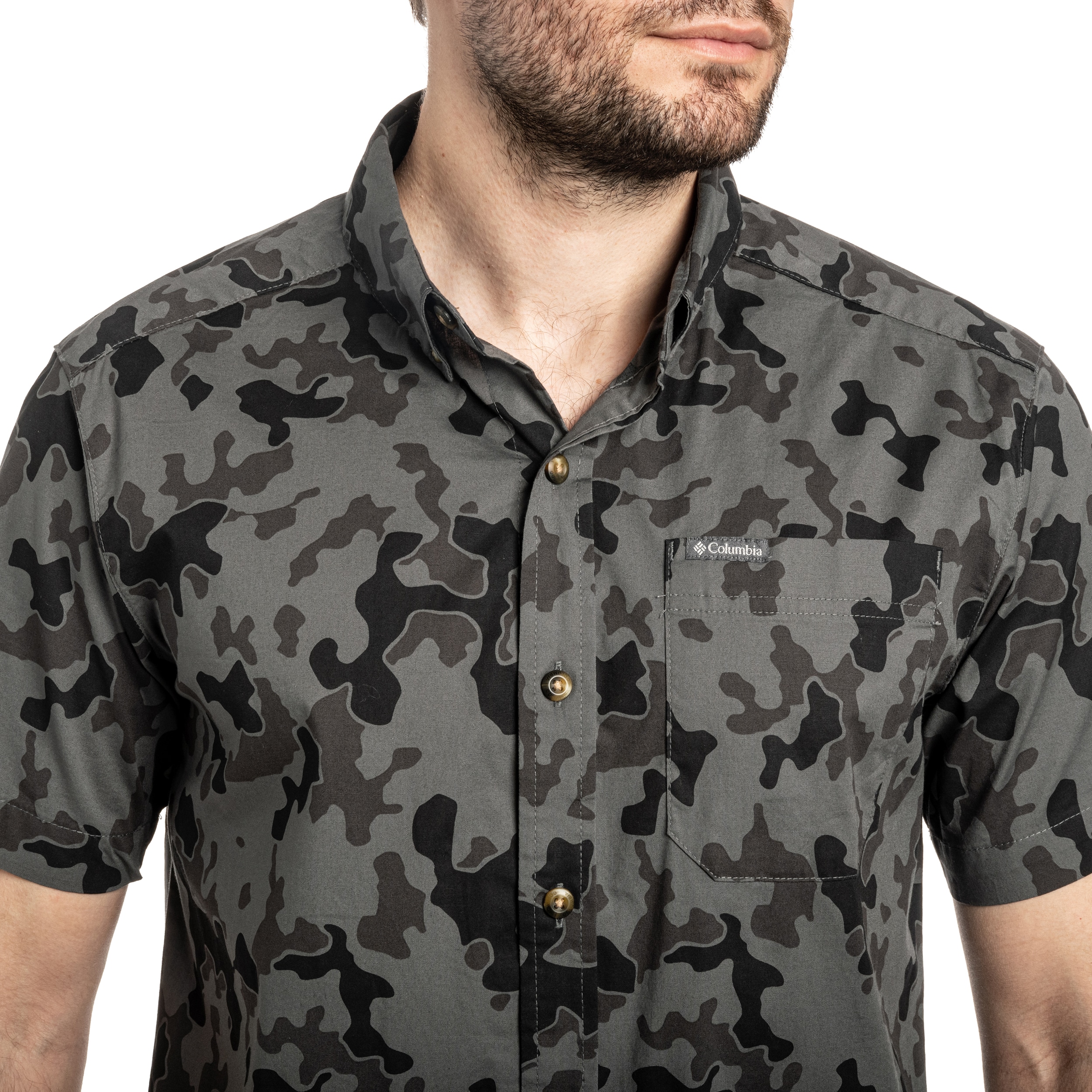 Columbia - Rapid Rivers Printed Short Sleeve - Kurzarmhemd - Charcoal/Midrange Camo