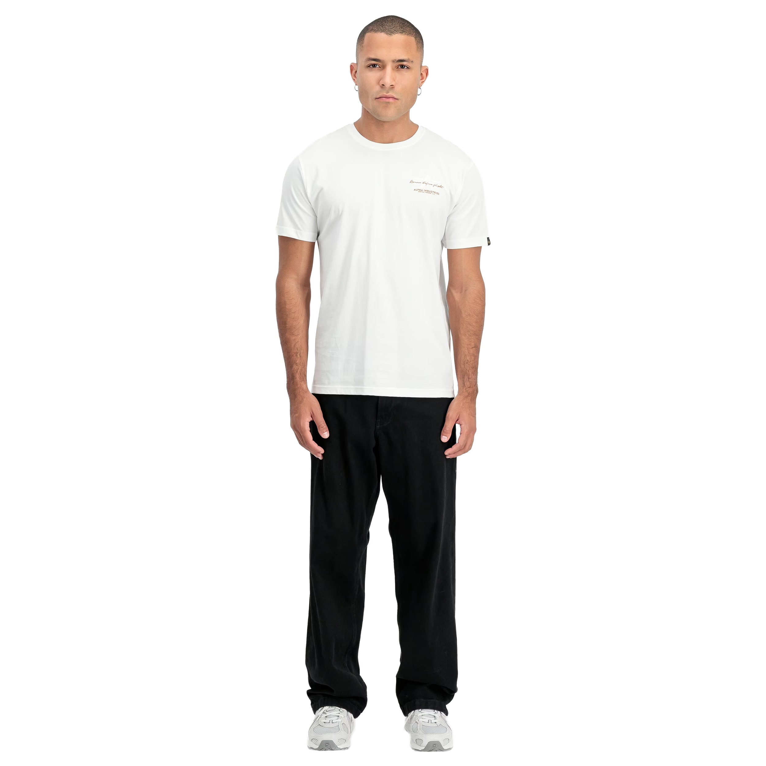 Alpha Industries - Tonal Logo Print T-Shirt - White