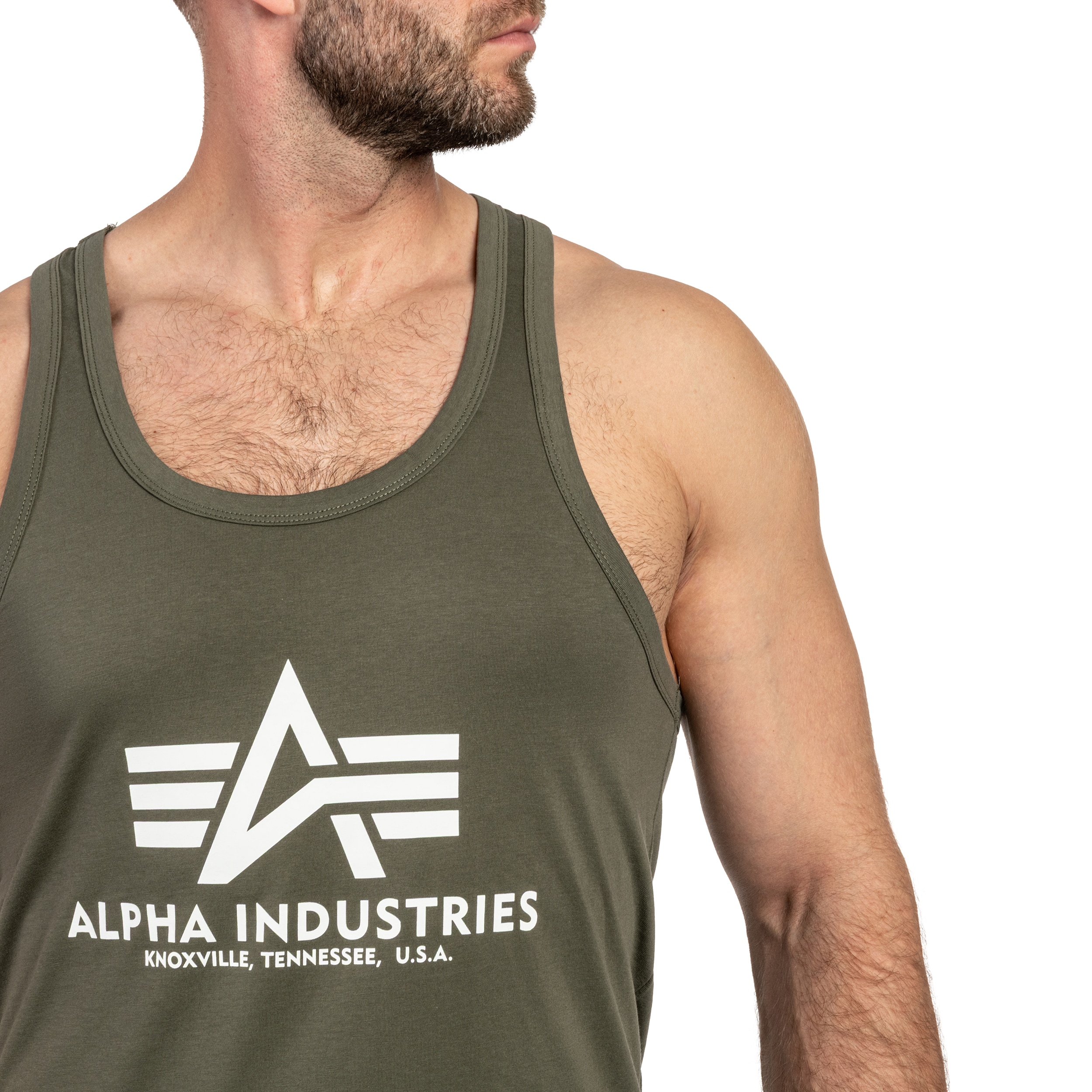 Alpha Industries - Tank Top Basic BB Big Logo T-Shirt - Dark Olive