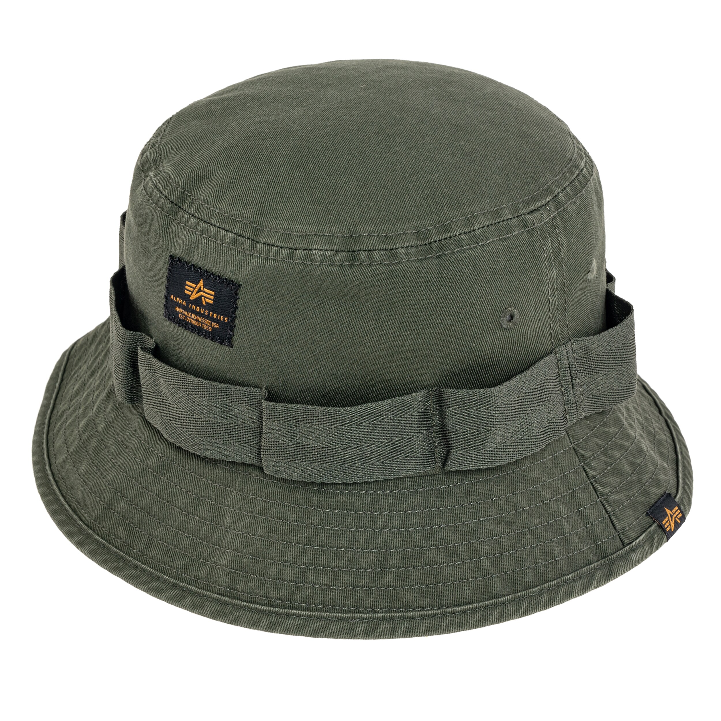 Alpha Industries - Washed Out Bucket Hat - Hut - Dark Olive
