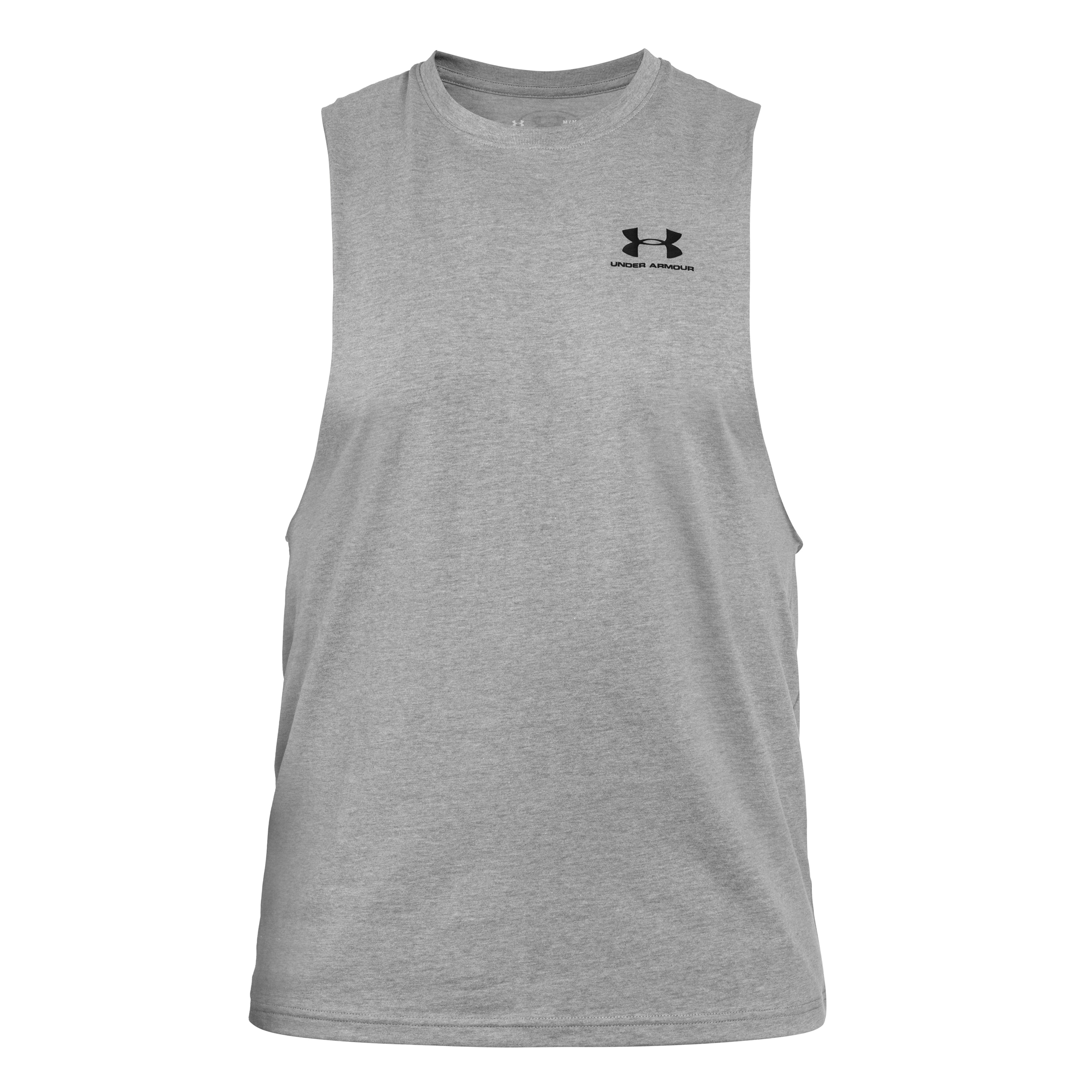 Under Armour - Left Chest Cut-Off Tank Top - Ärmelloses T-Shirt - Steel Light Heather/Black