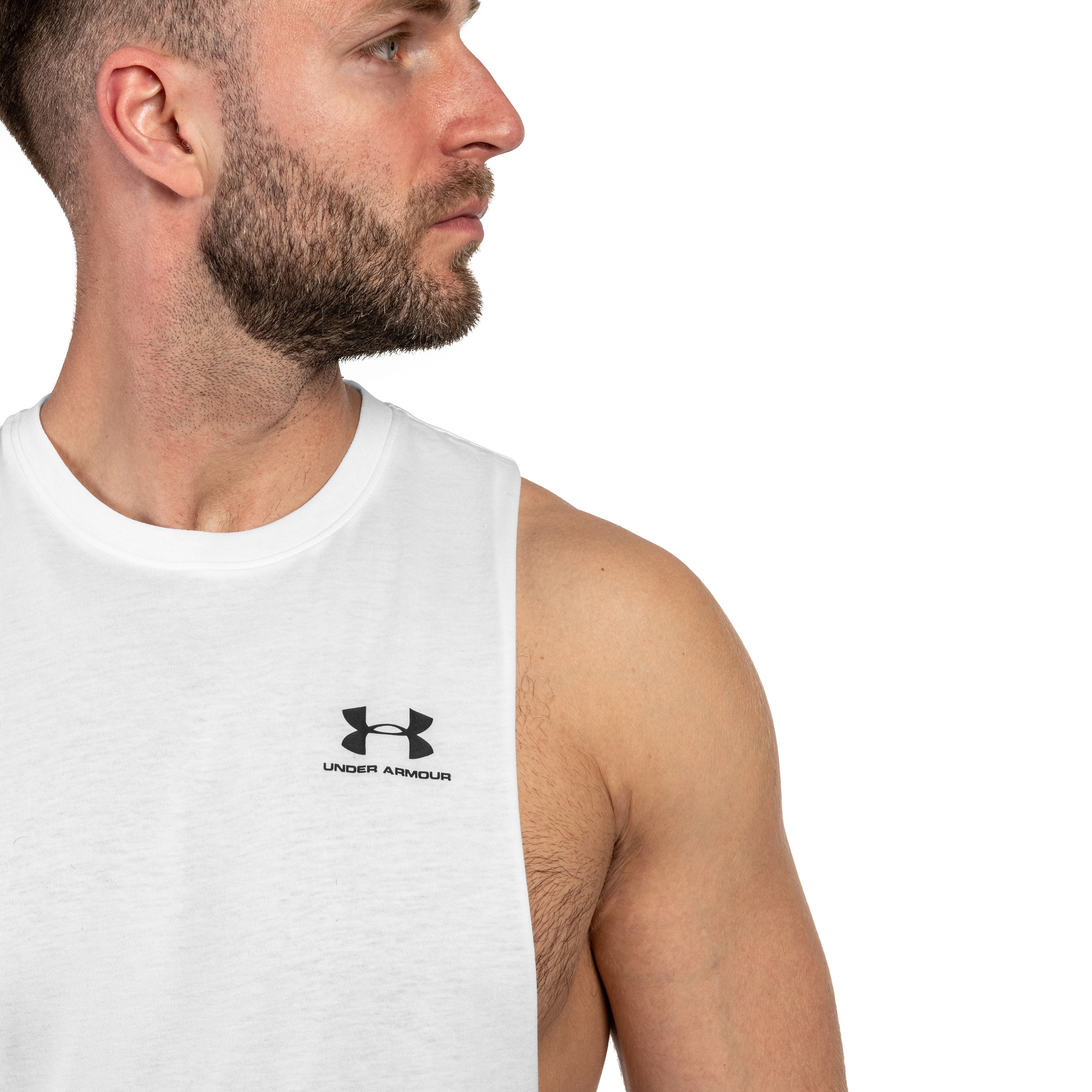 Under Armour - Left Chest Cut-Off Tank Top - Ärmelloses T-Shirt - White