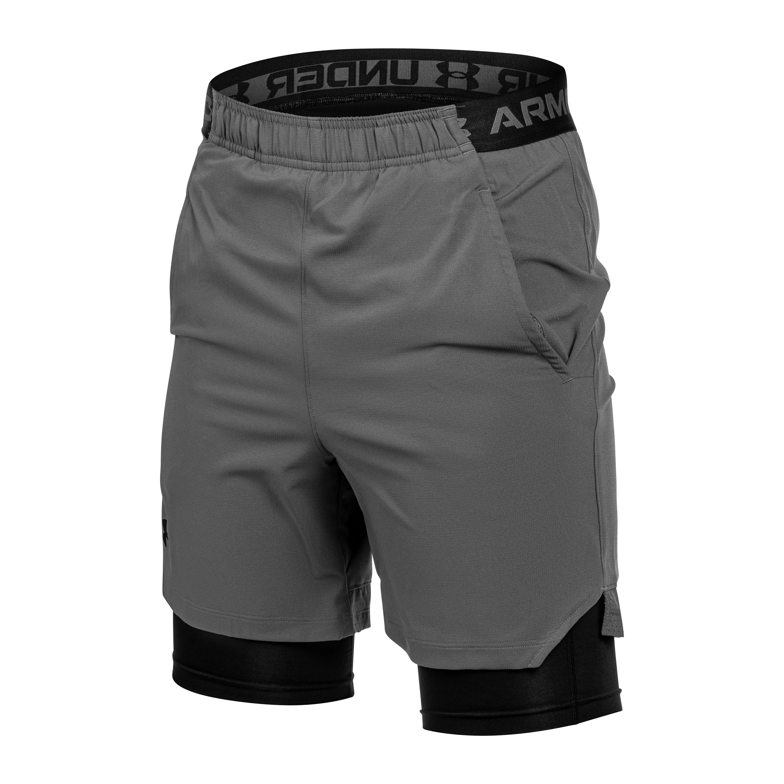 Under Armour - 2-in-1 Vanish Woven Shorts - Castle Rock/Black
