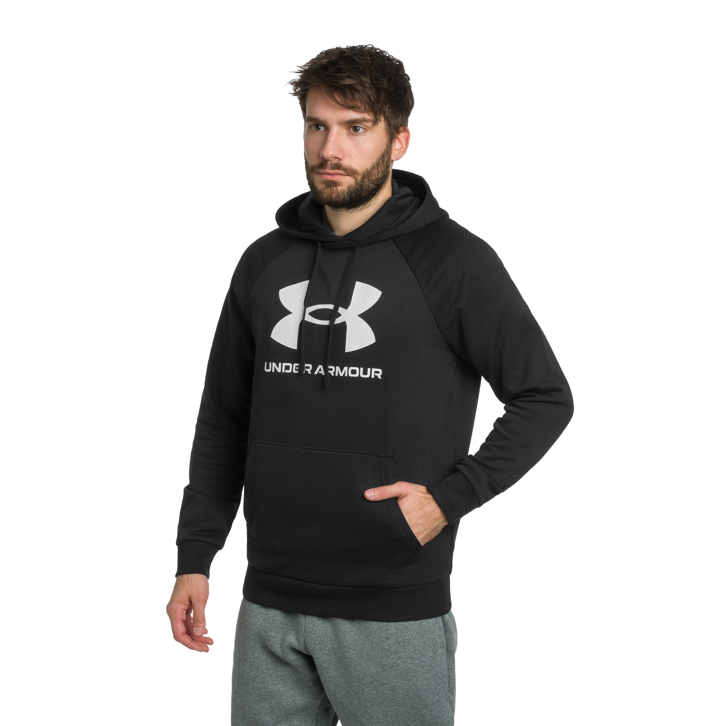 Under Armour - Rival Fleece Logo Sweatshirt - Black/White