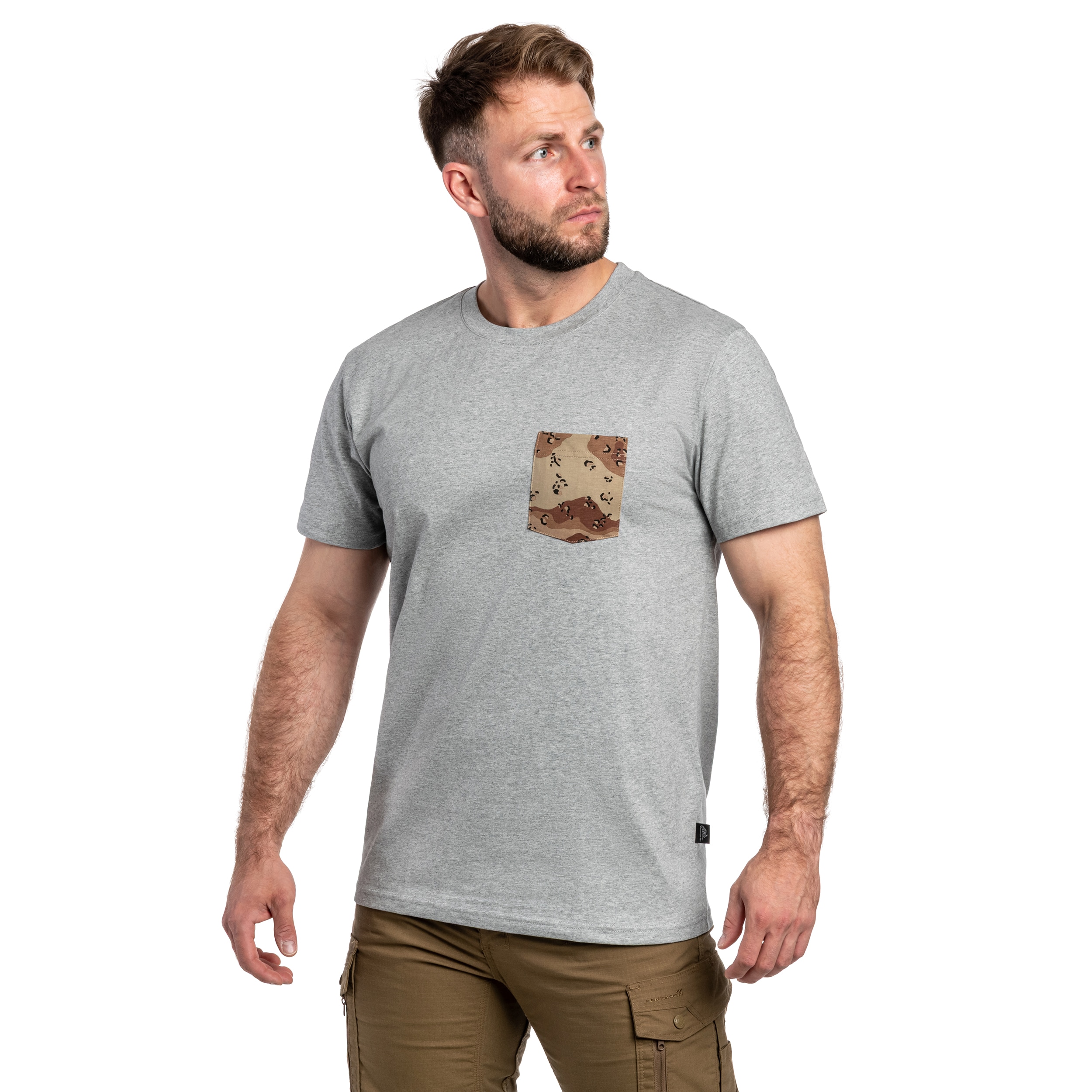 Helikon-Tex - Mid Grey Melange/6 Color Desert Pocket - T-Shirt
