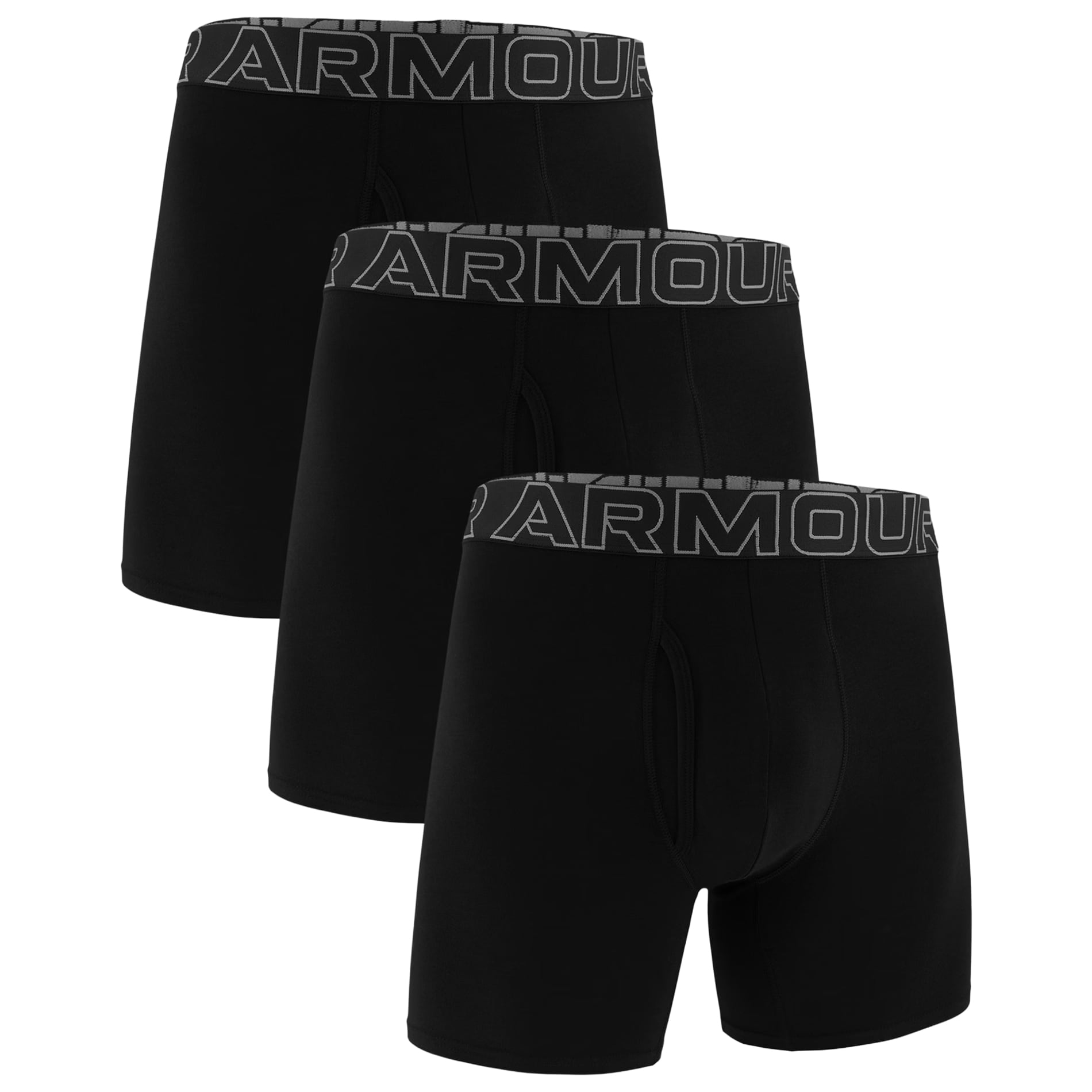 Under Armour - Performance Cotton Boxerjock Black/Steel Boxershorts - 3 Paar