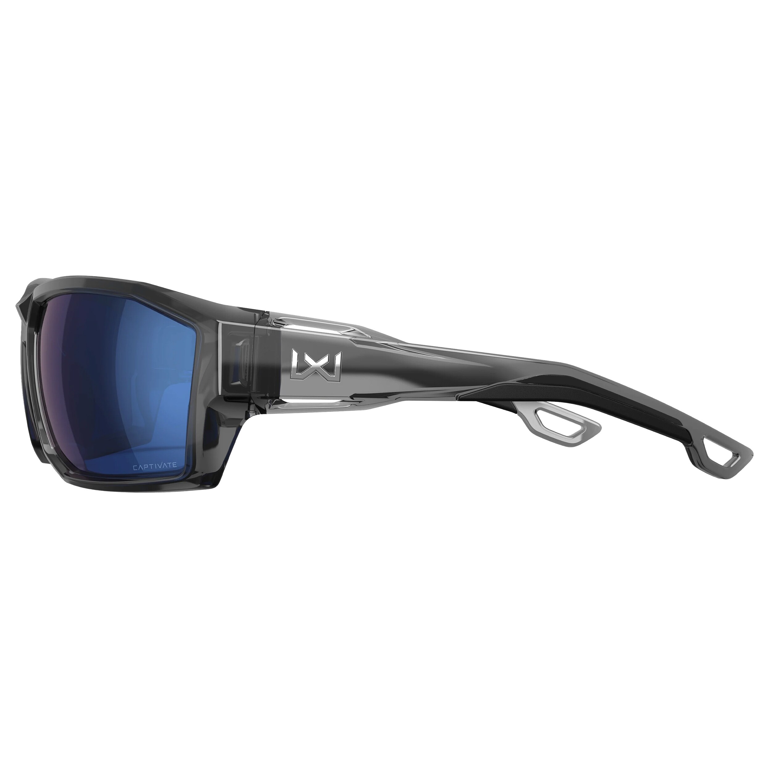 Wiley X - Alpine Taktische Brille - Captivate Polarized Blue Mirror/Gloss Crystal Grey