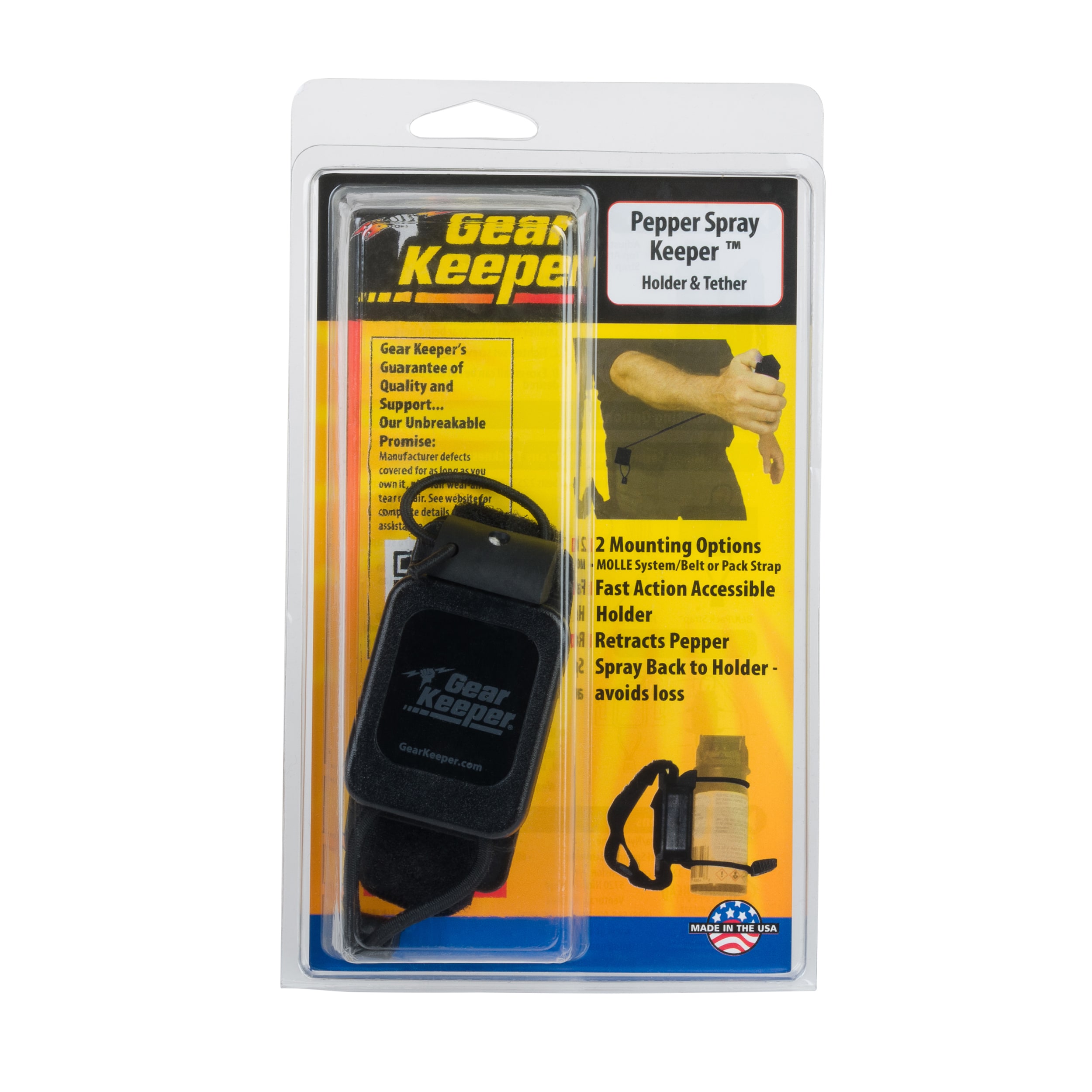 Gear Keeper - Combo MOLLE Mount - Taktische Retraktor-Leine für Pfeffersprays 225 gr