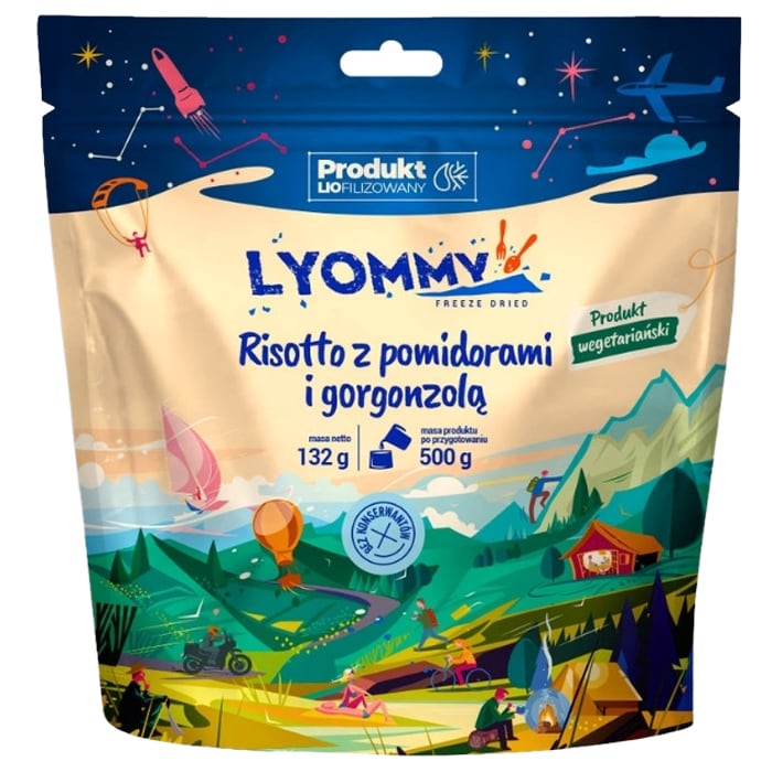 Lyommy - Gefriergetrocknete Lebensmittel - Risotto mit Tomaten und Gorgonzola 132 g/635 kcal