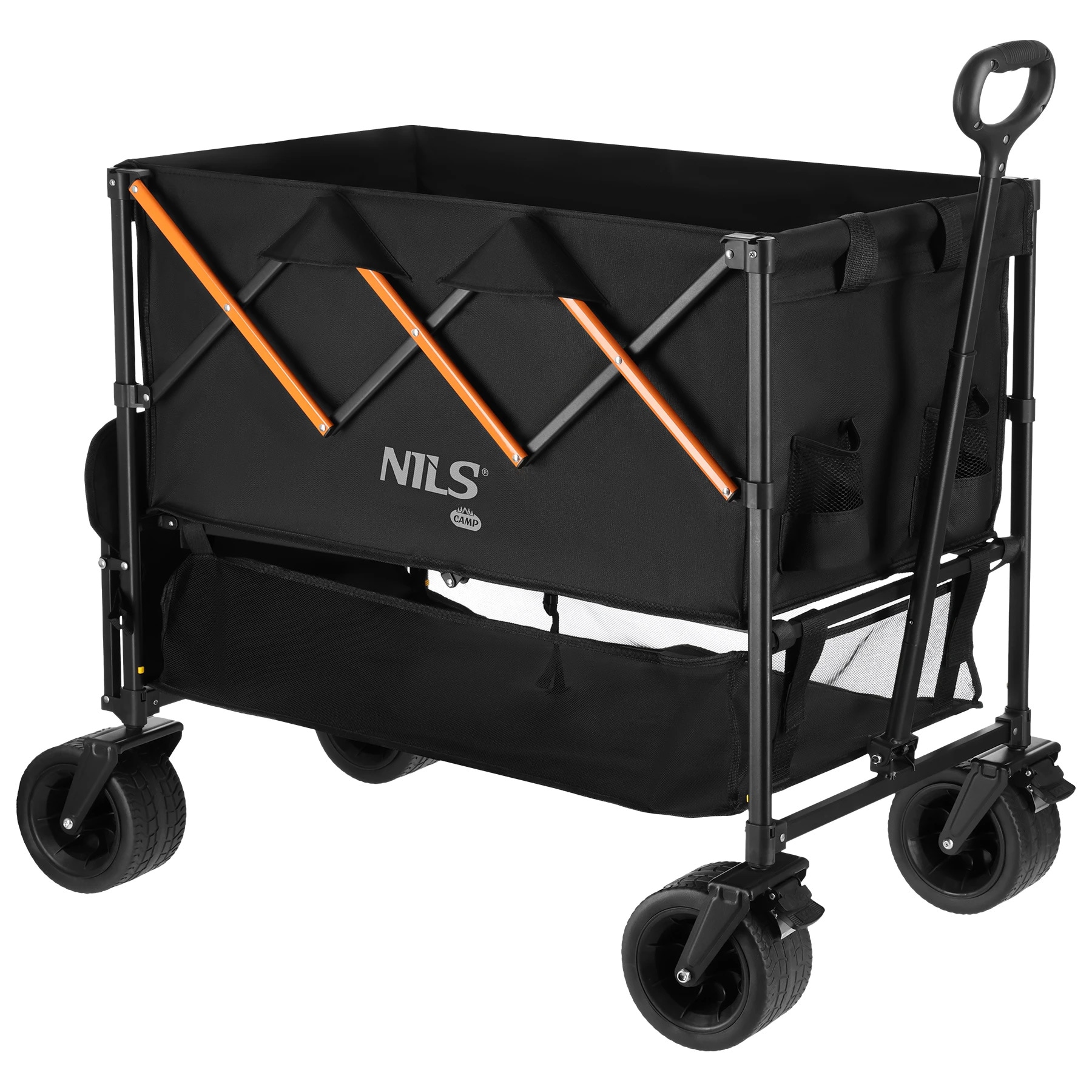 Nils Camp - XXL NC2607 Rollwagen 160 l - Schwarz/Orange