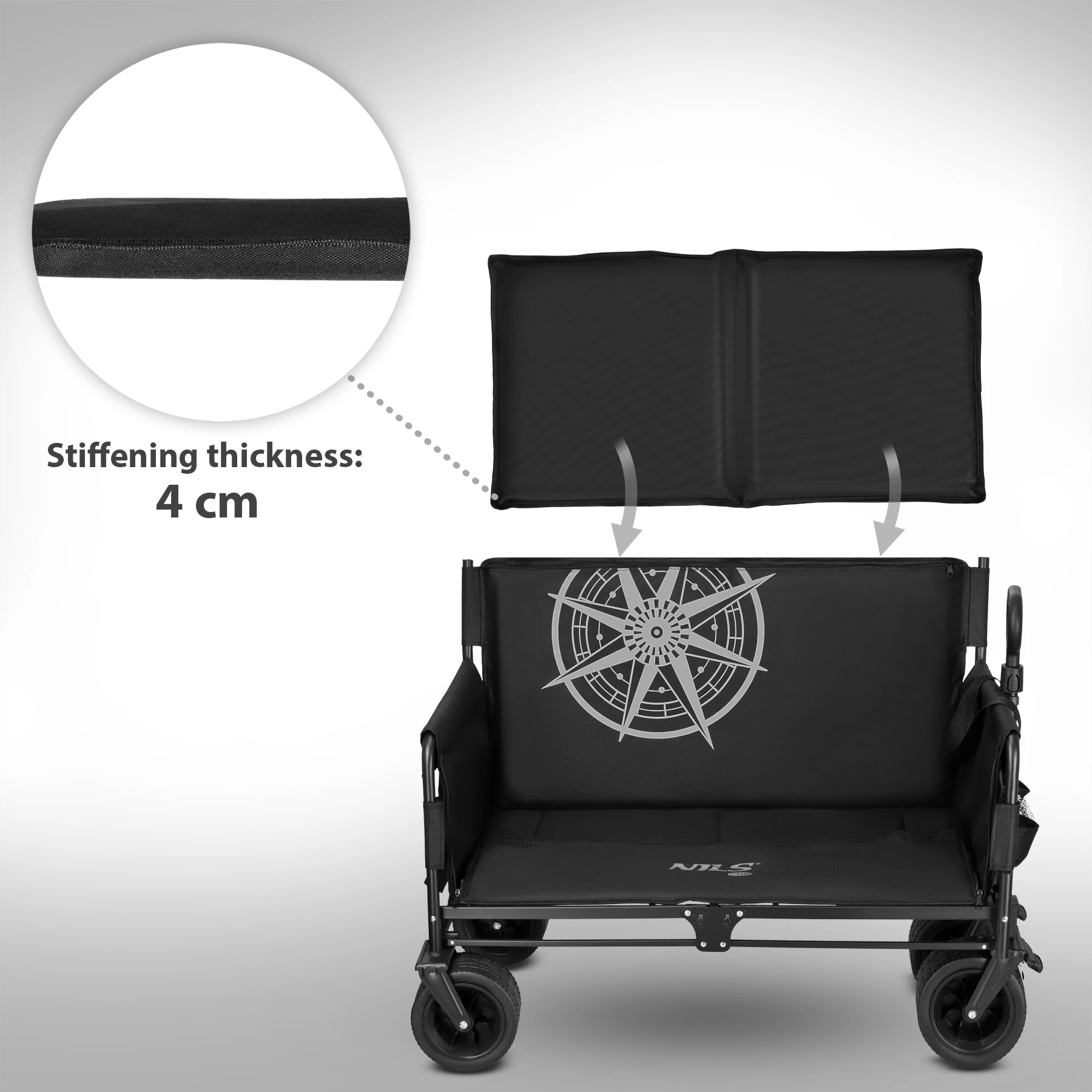 Nils Camp - NC2606 Rollwagen 140 l - Schwarz