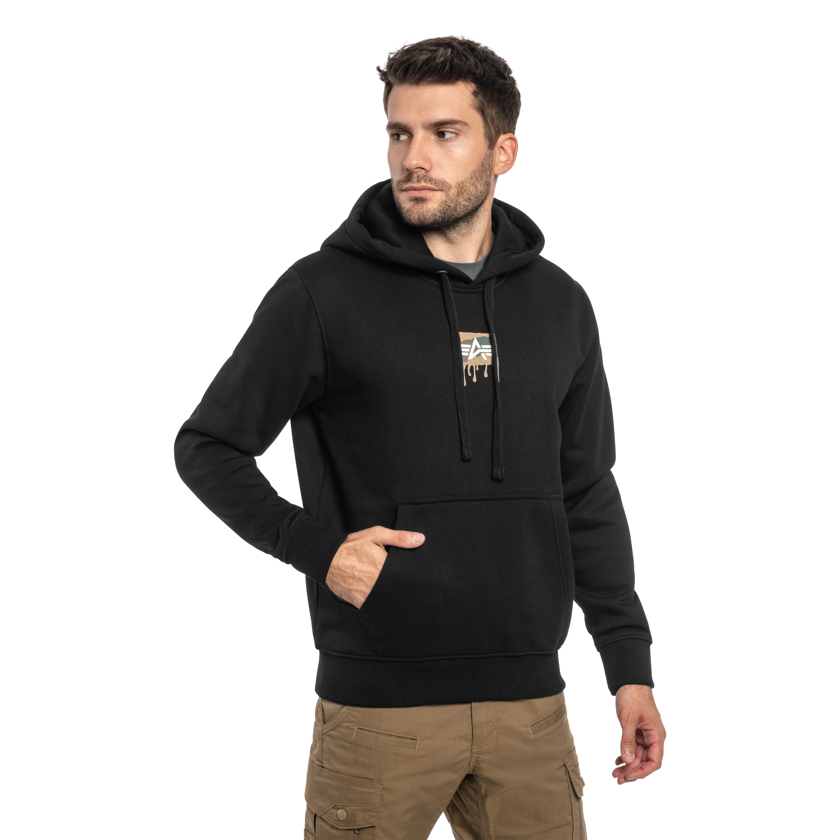 Alpha Industries - Dripping Camo Print Sweatshirt - Black