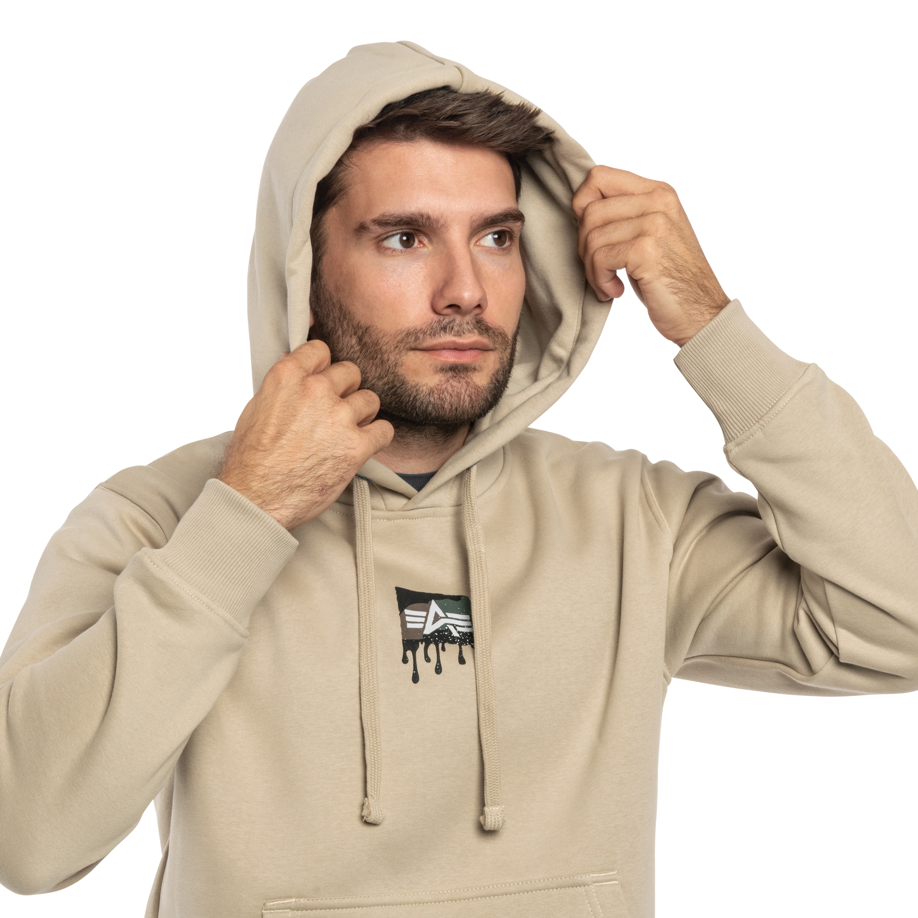 Alpha Industries - Dripping Camo Print Sweatshirt - Organic Beige
