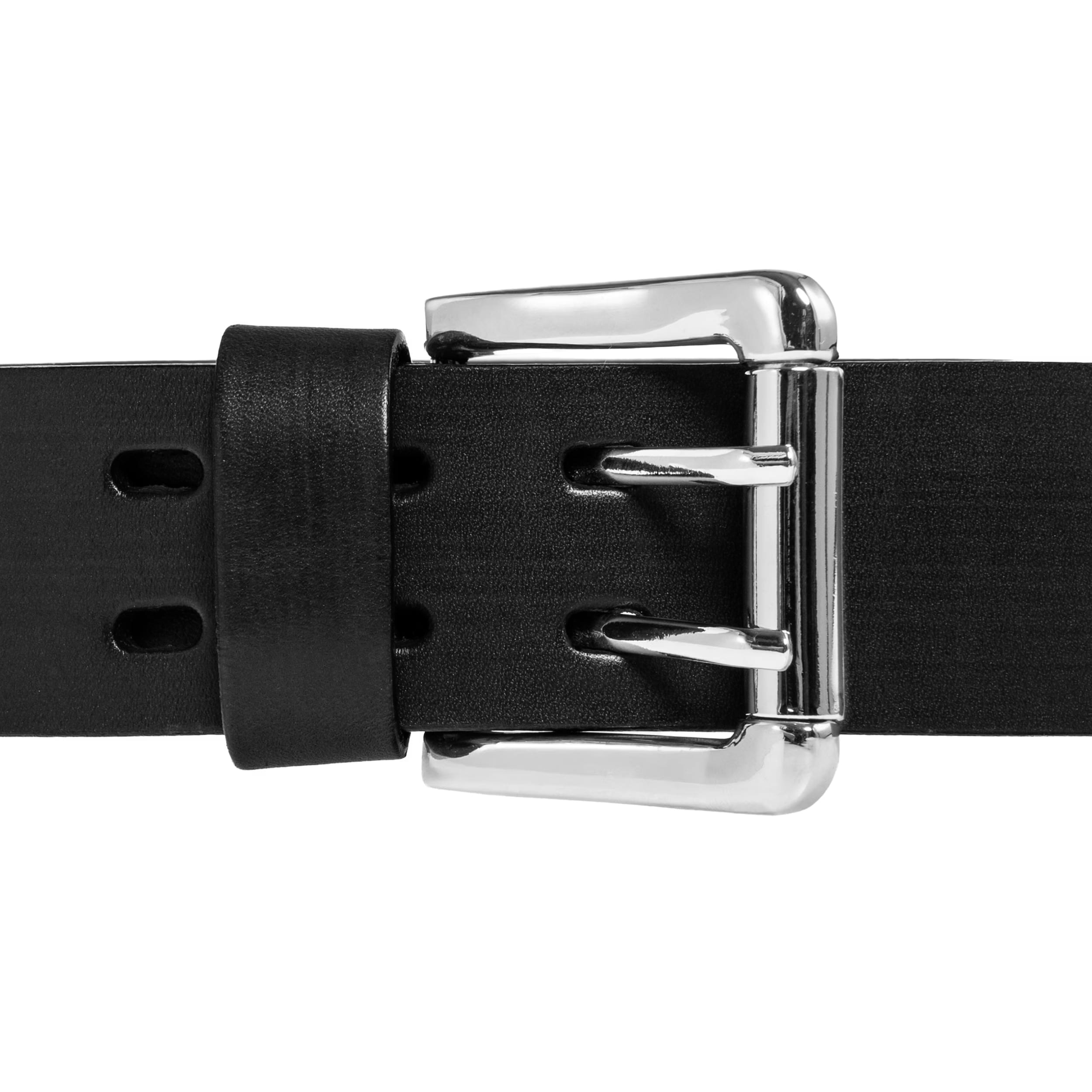 M&M - Leder Doppeldorn Ledergürtel - Schwarz