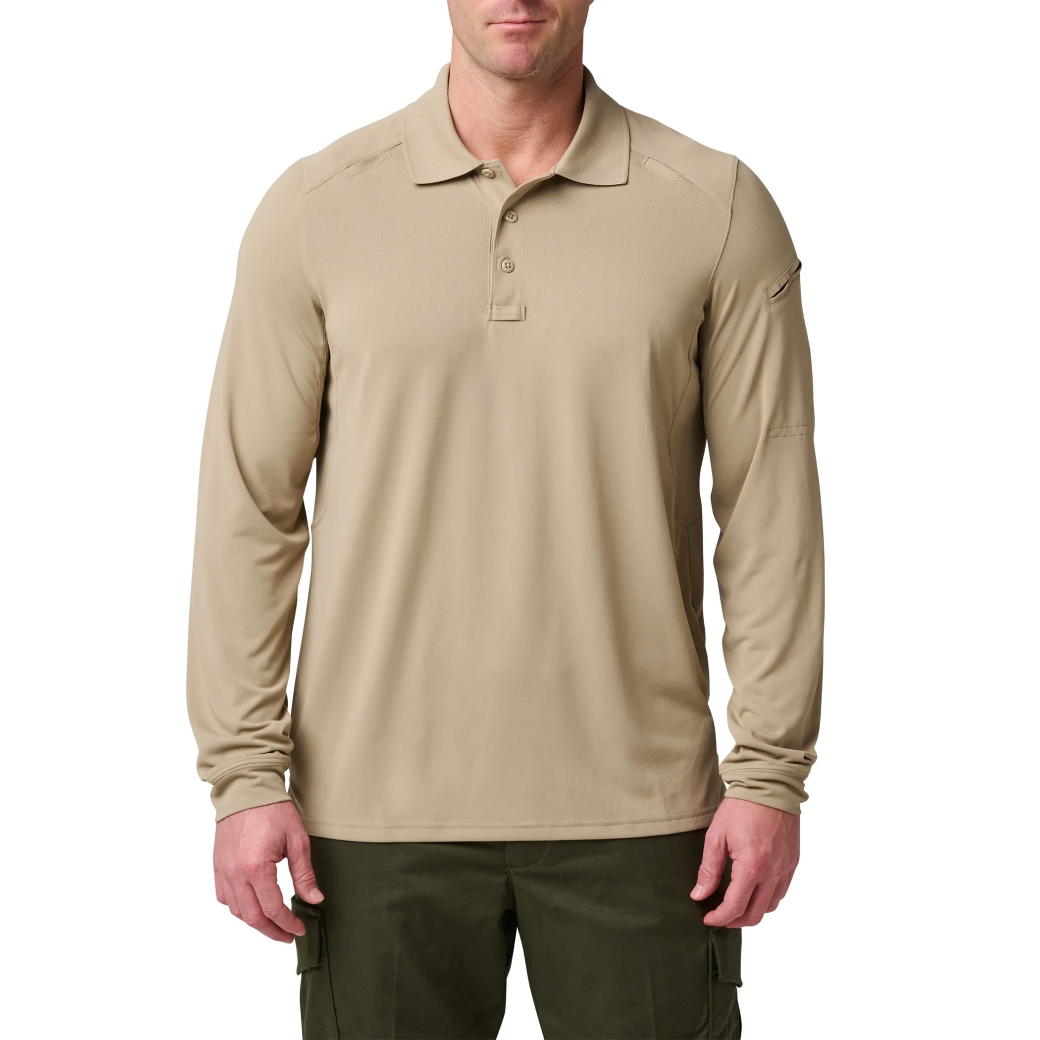 5.11 - Helios Langarm-Poloshirt - Silver Tan