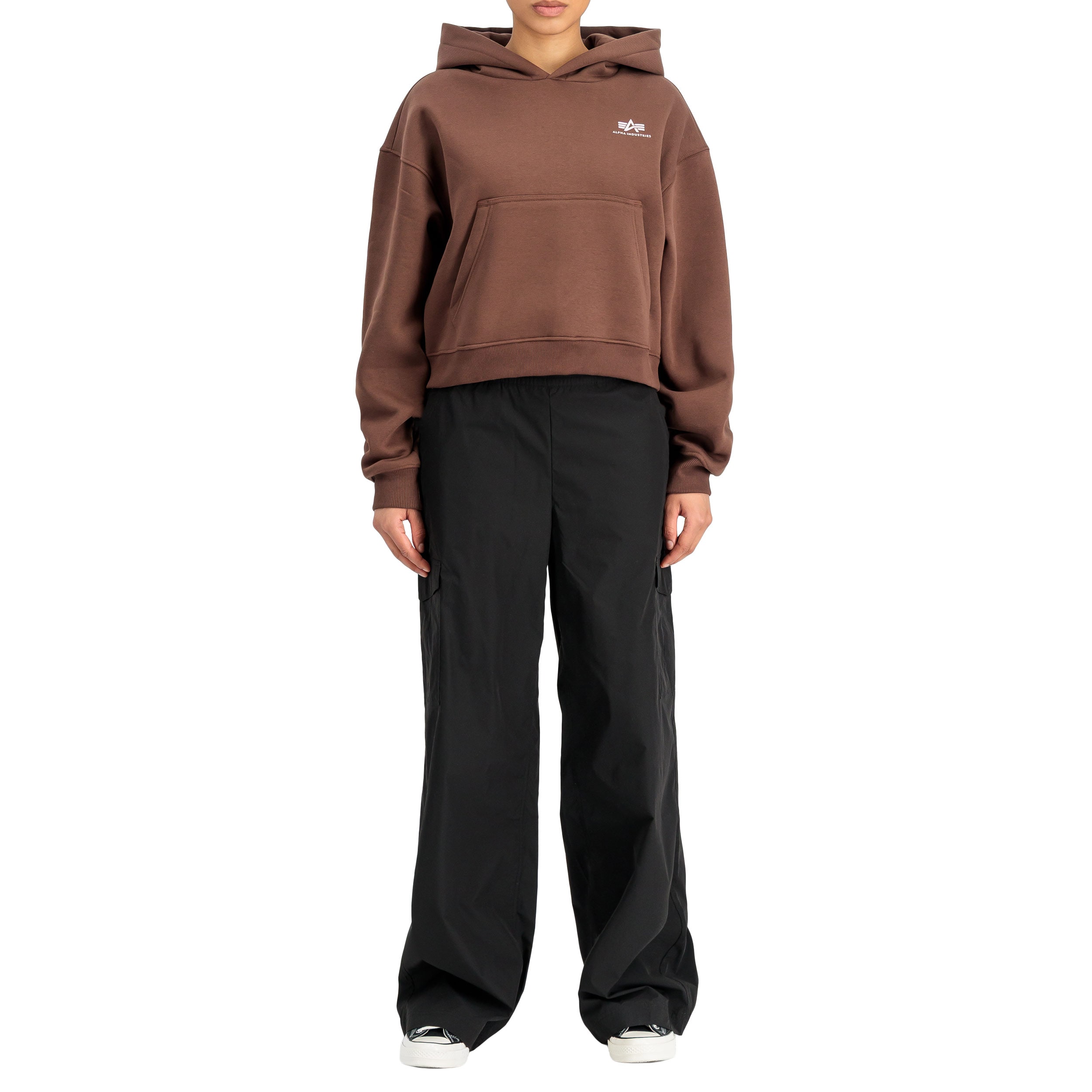 Alpha Industries - Basic Small Logo Hoodie - Kapuzenpullover für Damen - Powder Brown