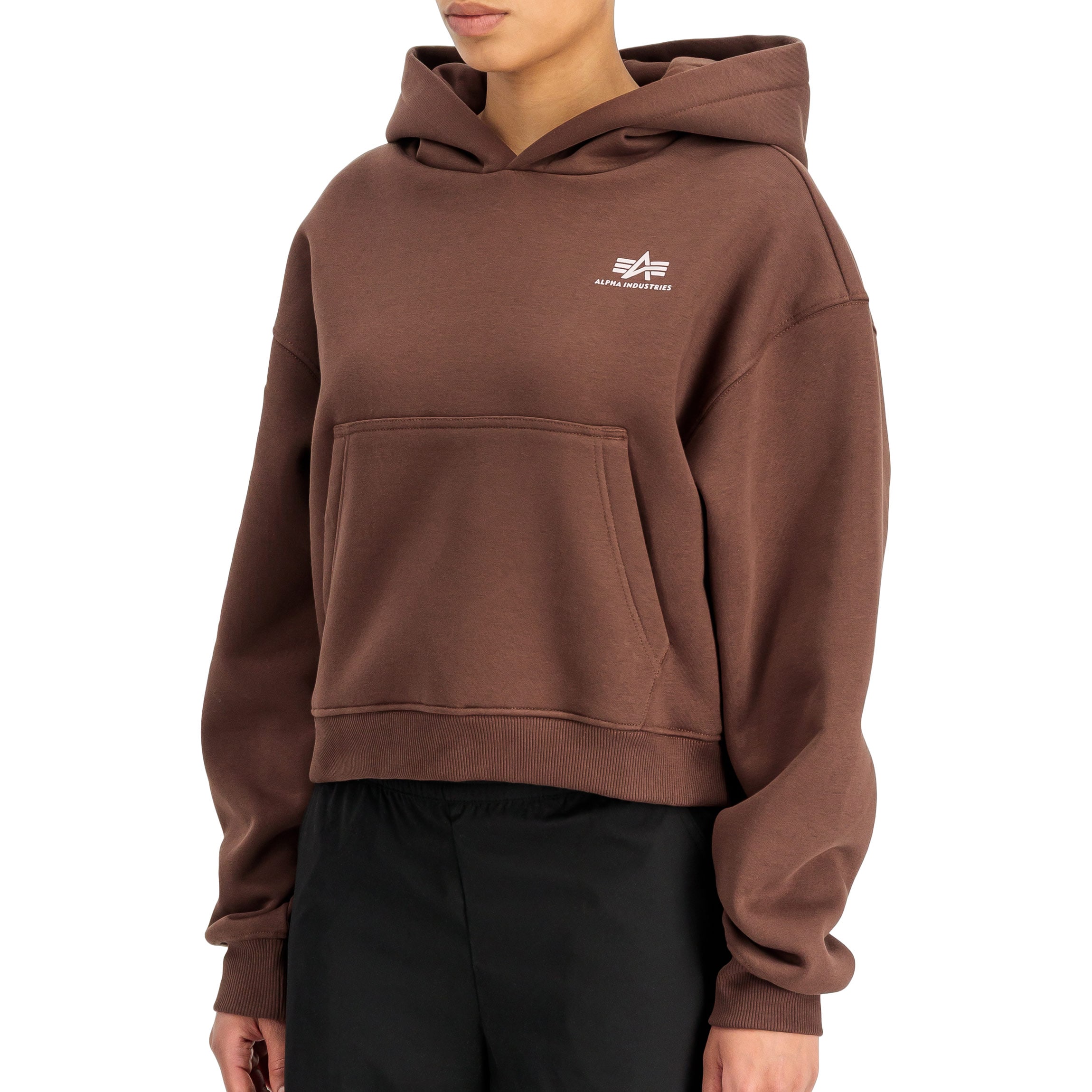 Alpha Industries - Basic Small Logo Hoodie - Kapuzenpullover für Damen - Powder Brown
