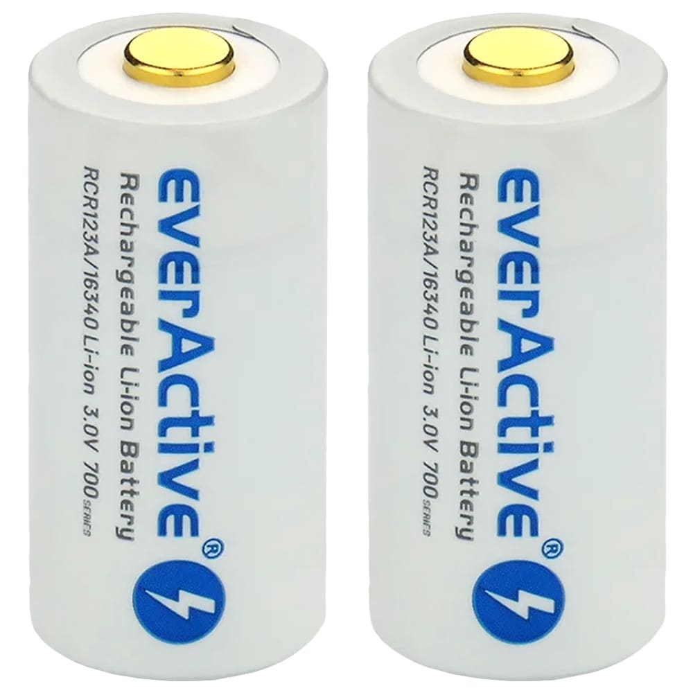 everActive - 3 V Akku 16340 mit Schutzvorrichtung, 700 mAh - 2 Stk.