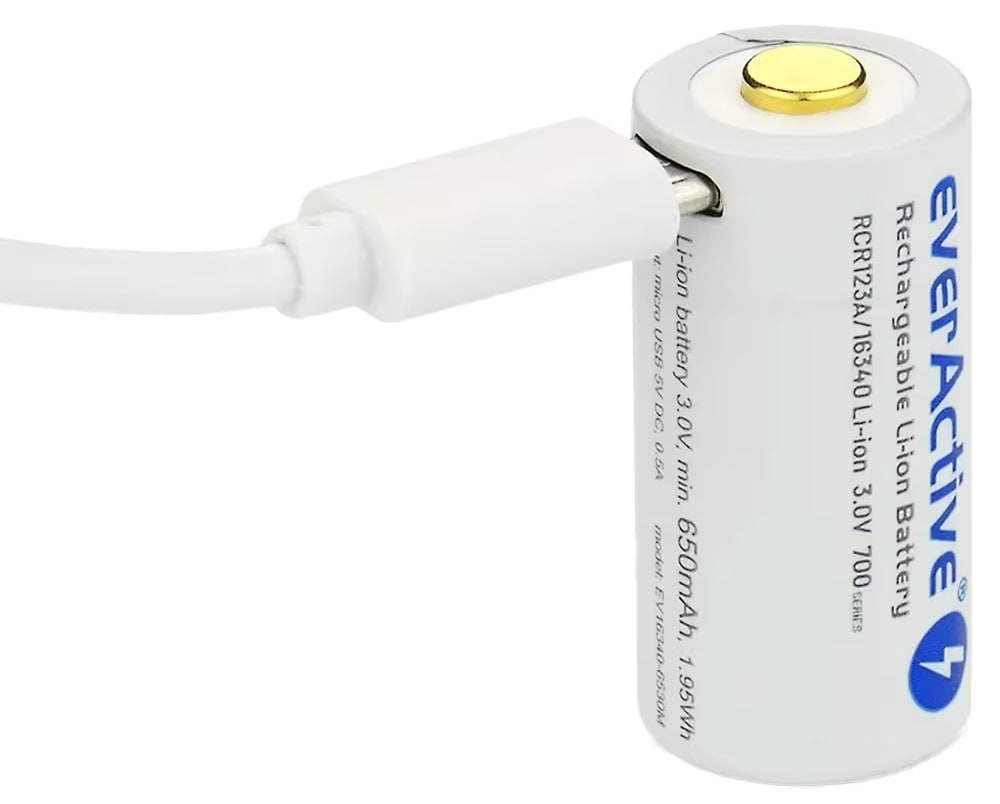 everActive - 3 V Akku 16340 mit Schutzvorrichtung, 700 mAh - 2 Stk.