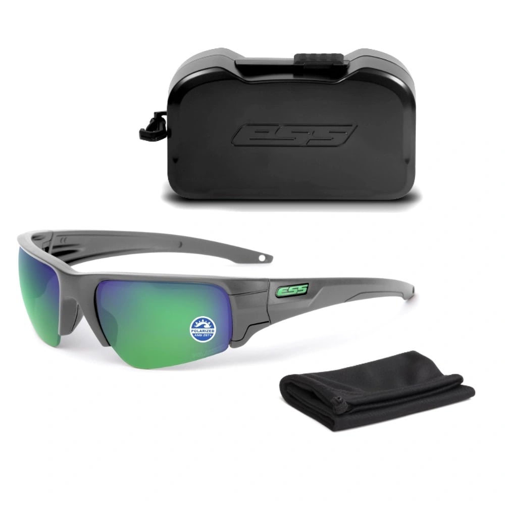 ESS - Crowbar Taktische Brille - Matte Carbon/Polarized Mirrored Green