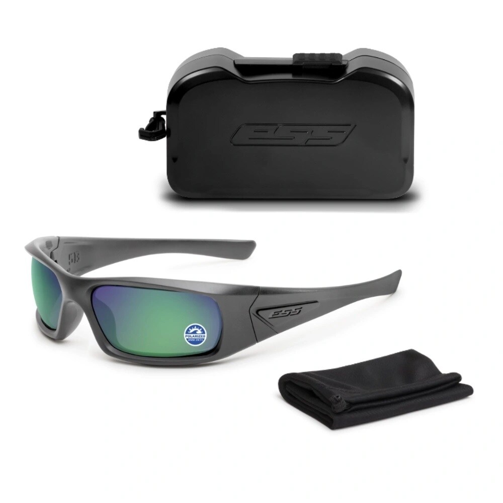 ESS - 5B Taktische Brille - Matte Carbon/Polarized Mirrored Green