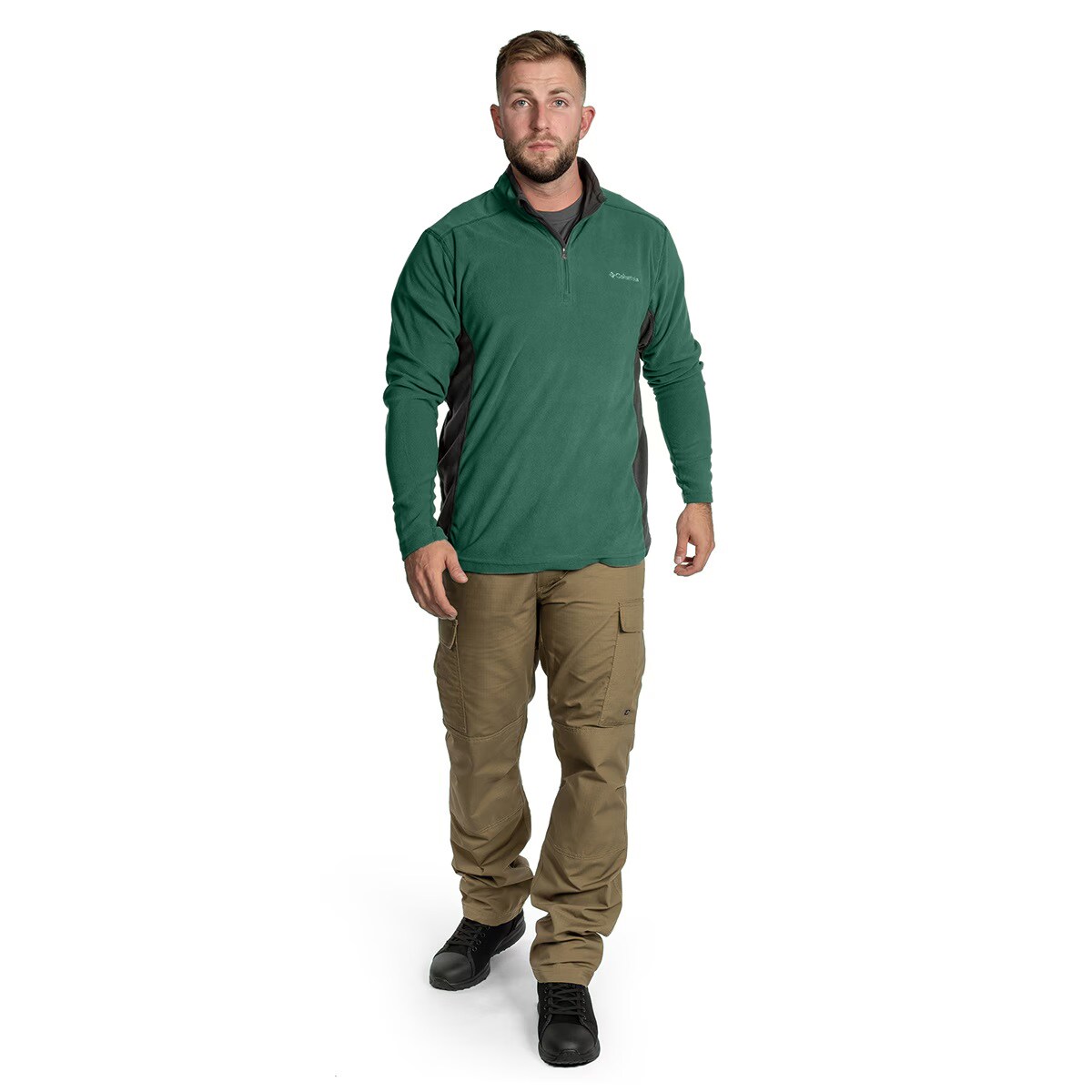 Columbia - Klamath Range II Half Zip Fleecejacke - Rain Forest/Black