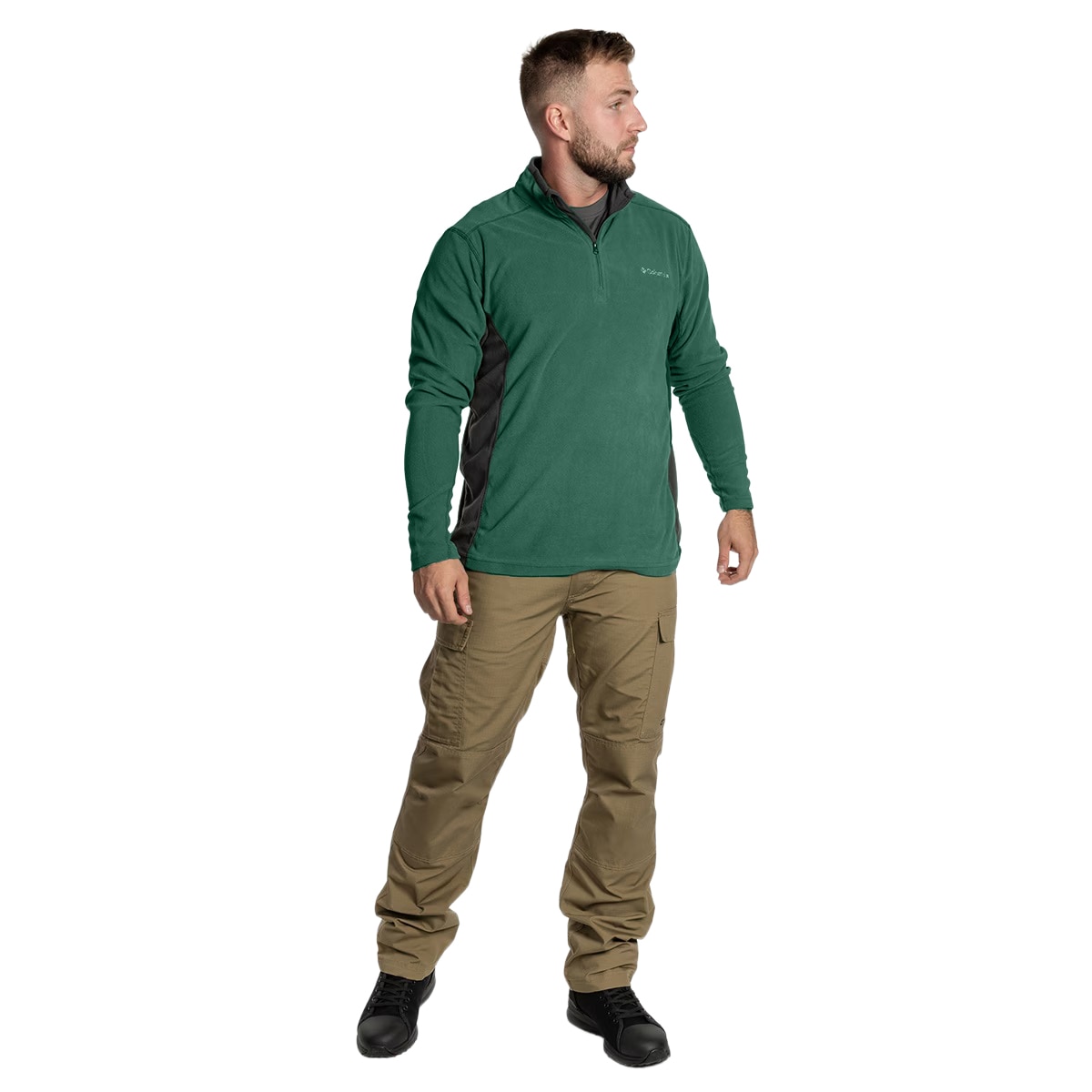 Columbia - Klamath Range II Half Zip Fleecejacke - Rain Forest/Black
