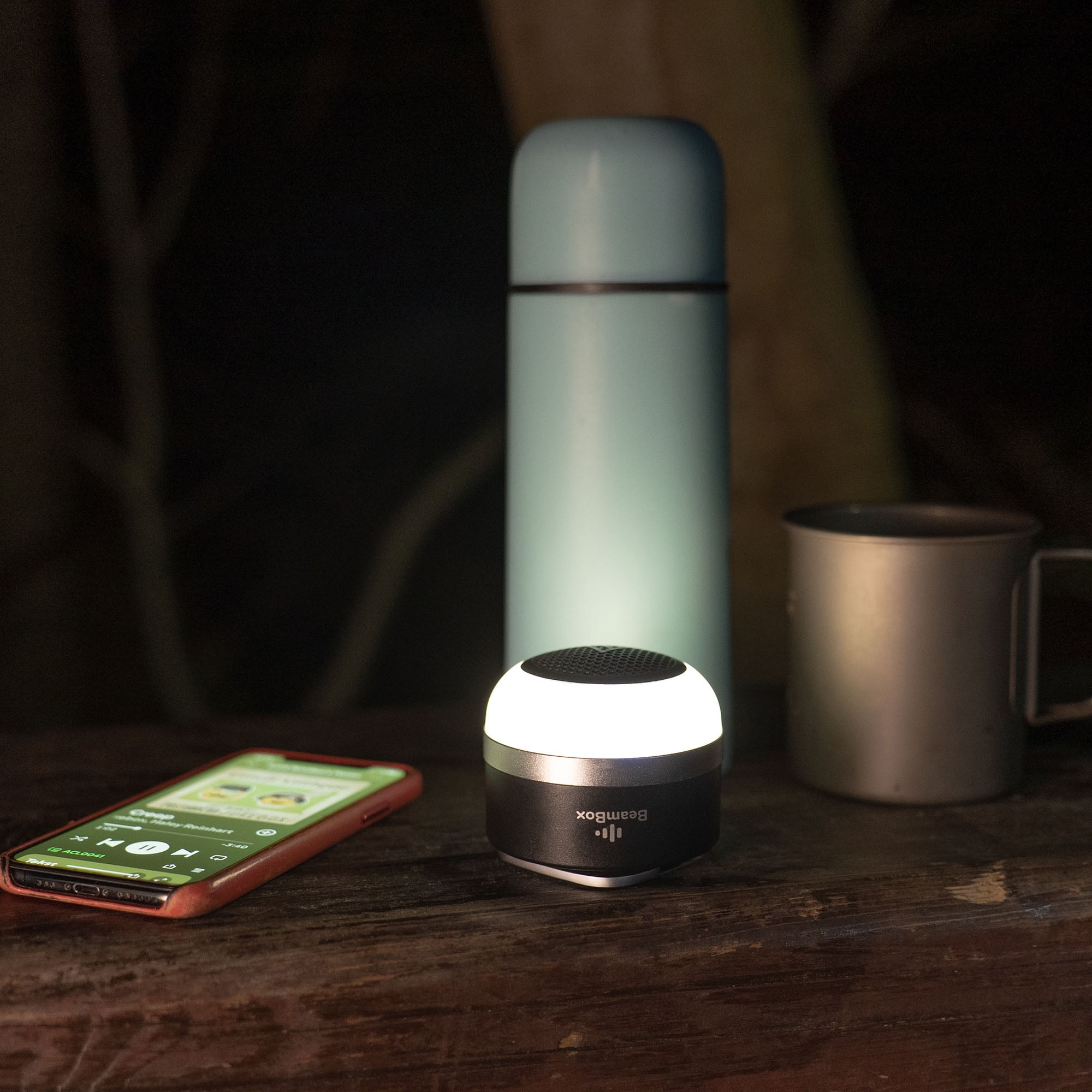 Mactronic - BeamBox Campinglampe mit kabellosem Lautsprecher 160 Lumen