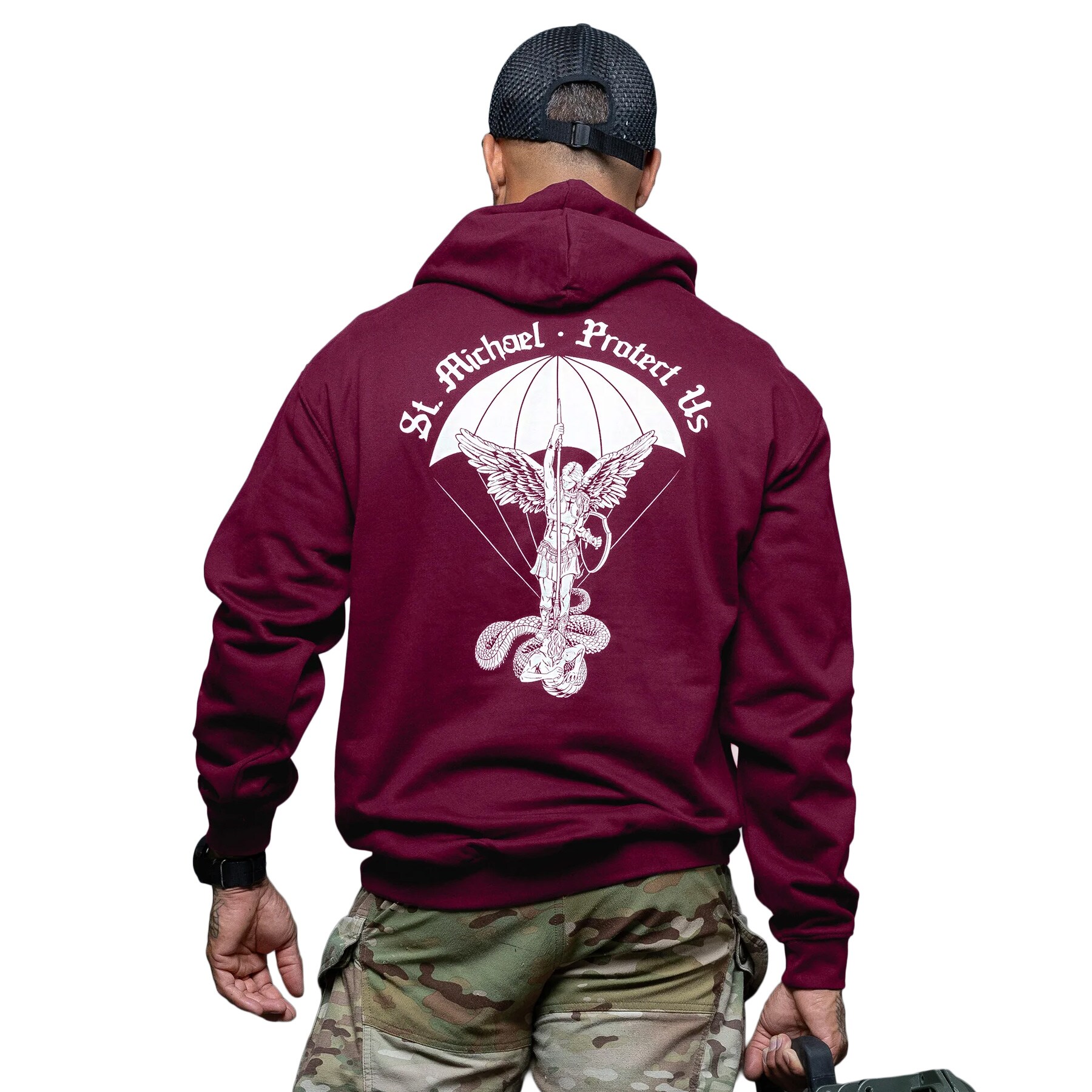 Brothers in Arms - St. Michael Hoodie Kapuzenpullover - Bordeaux