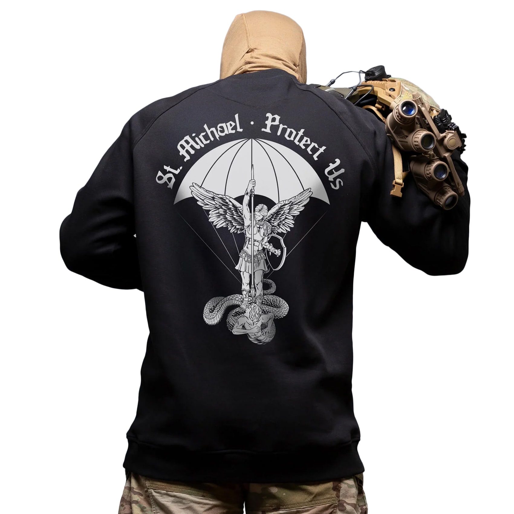 Brothers in Arms - St. Michael Crewneck Sweatshirt - Black
