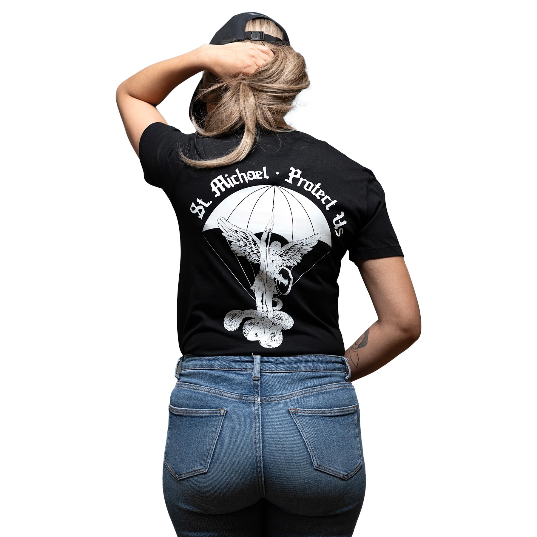 Brothers In Arms - St. Michael Damen T-Shirt - Black