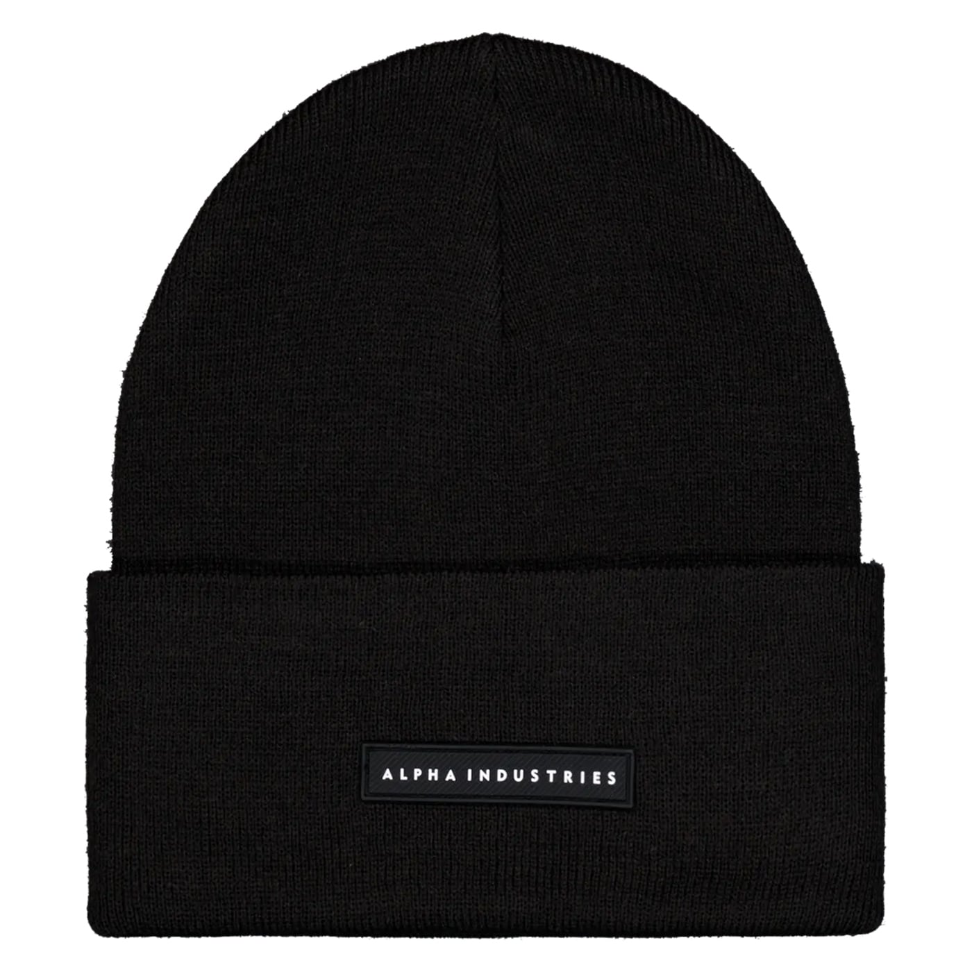 Alpha Industries - Rubber Logo Beanie Mütze - Black