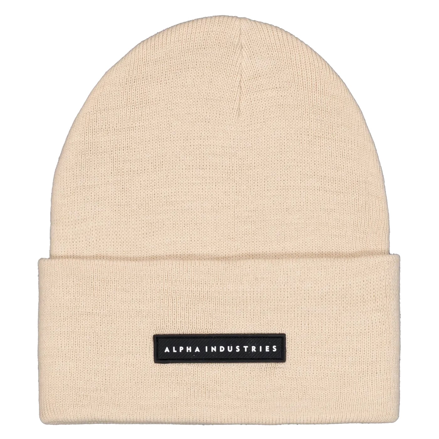 Alpha Industries - Rubber Logo Beanie Mütze - Organic Beige