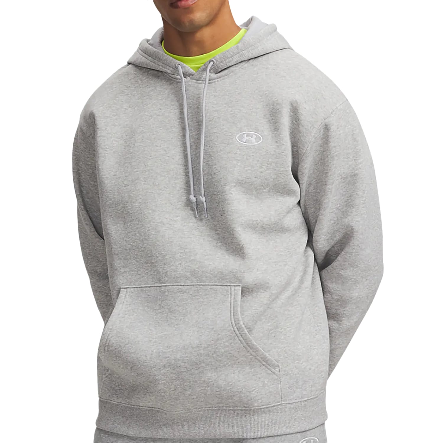 Under Armour - Rival Fleece Hoodie - Mod Gray Light Heather/White