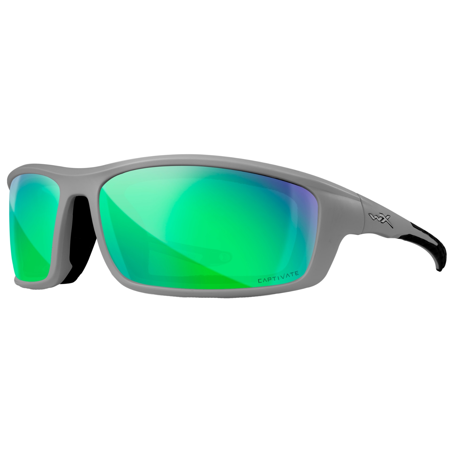 Wiley X - Grid - Taktische Brille - Captivate Polarized Green Mirror - Matte Cool Grey