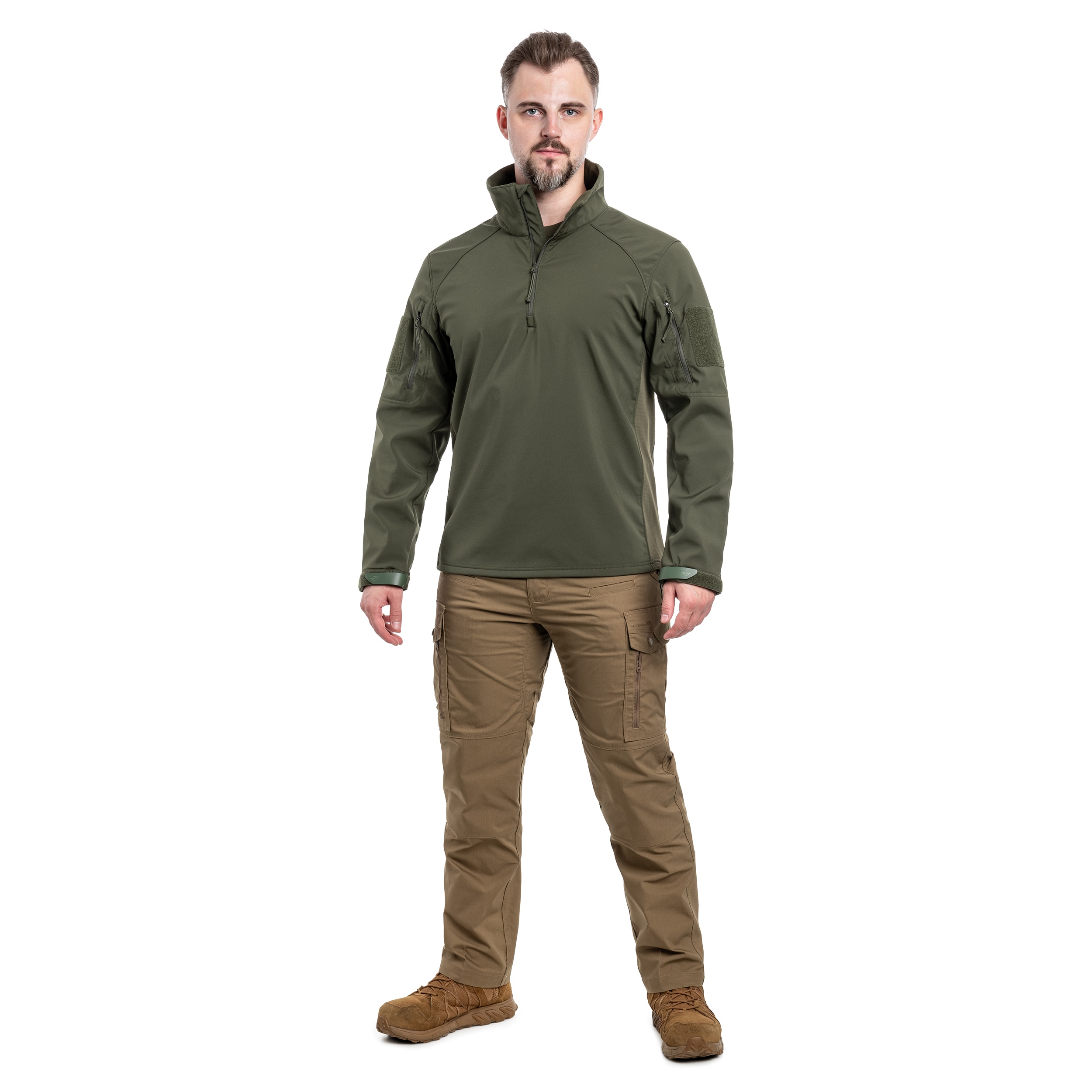 Condor - Patrol 1/4 Zip Softshell - Softshelljacke - Olive Drab