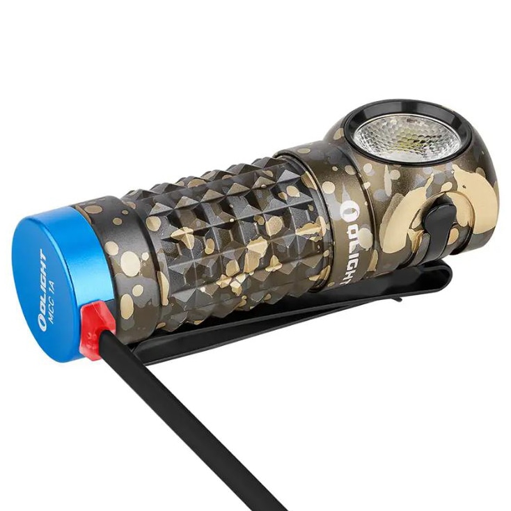 Olight - Perun Mini CW - Taktische Winkeltaschenlampe mit Stirnband - Desert Camo- 1000 Lumen