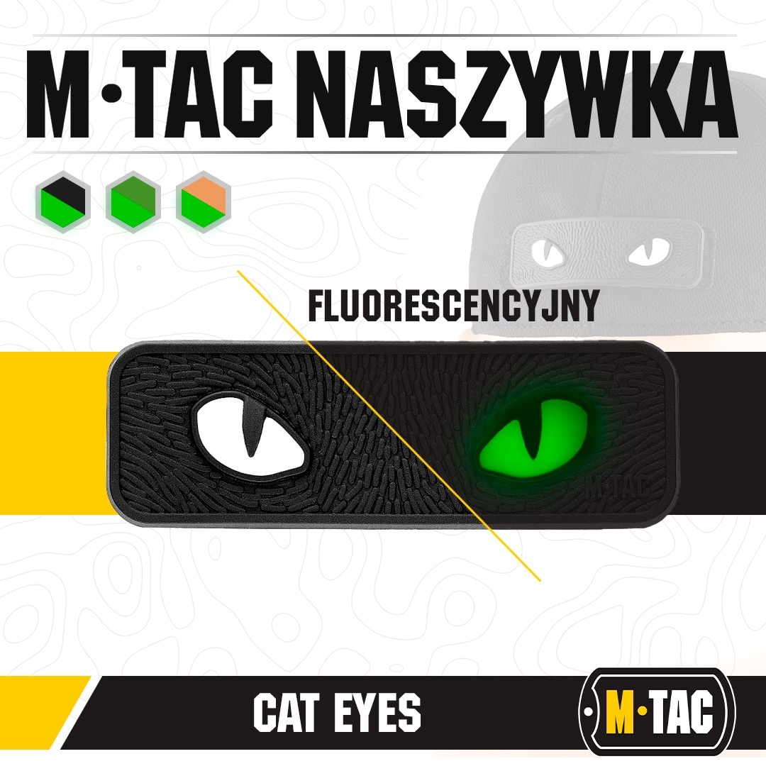 M-Tac - Cat Eyes - Fluoszierender 3D-Aufnäher mit Katzenaugen-Symbol - PVC - Black